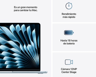 Foto 7 | MacBook Air M4 13 Pulgadas 16 GB RAM 256 SSD 8 GPU Azul Cielo