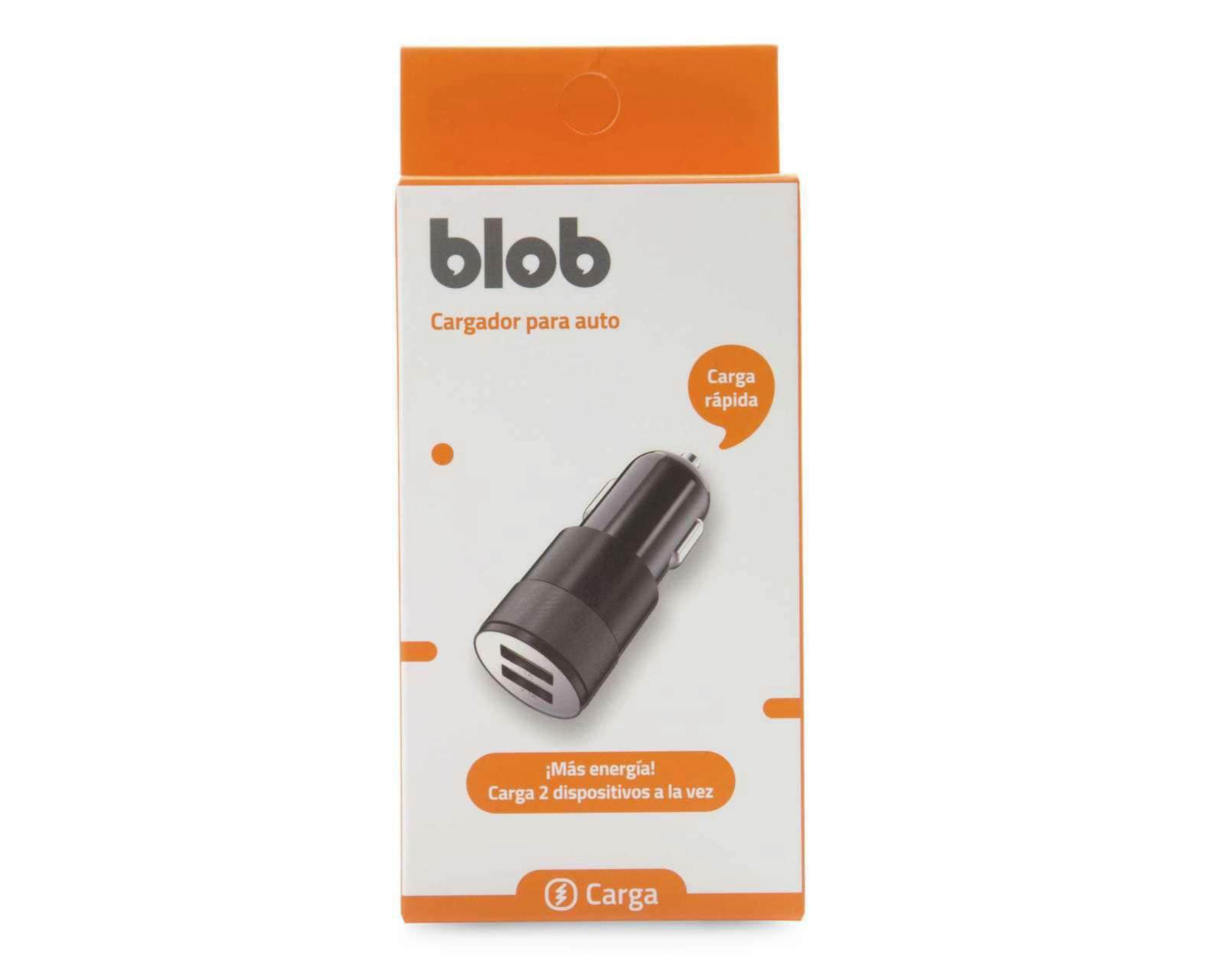 Foto 6 pulgar | Cargador para Auto Blob Salidas USB 10W