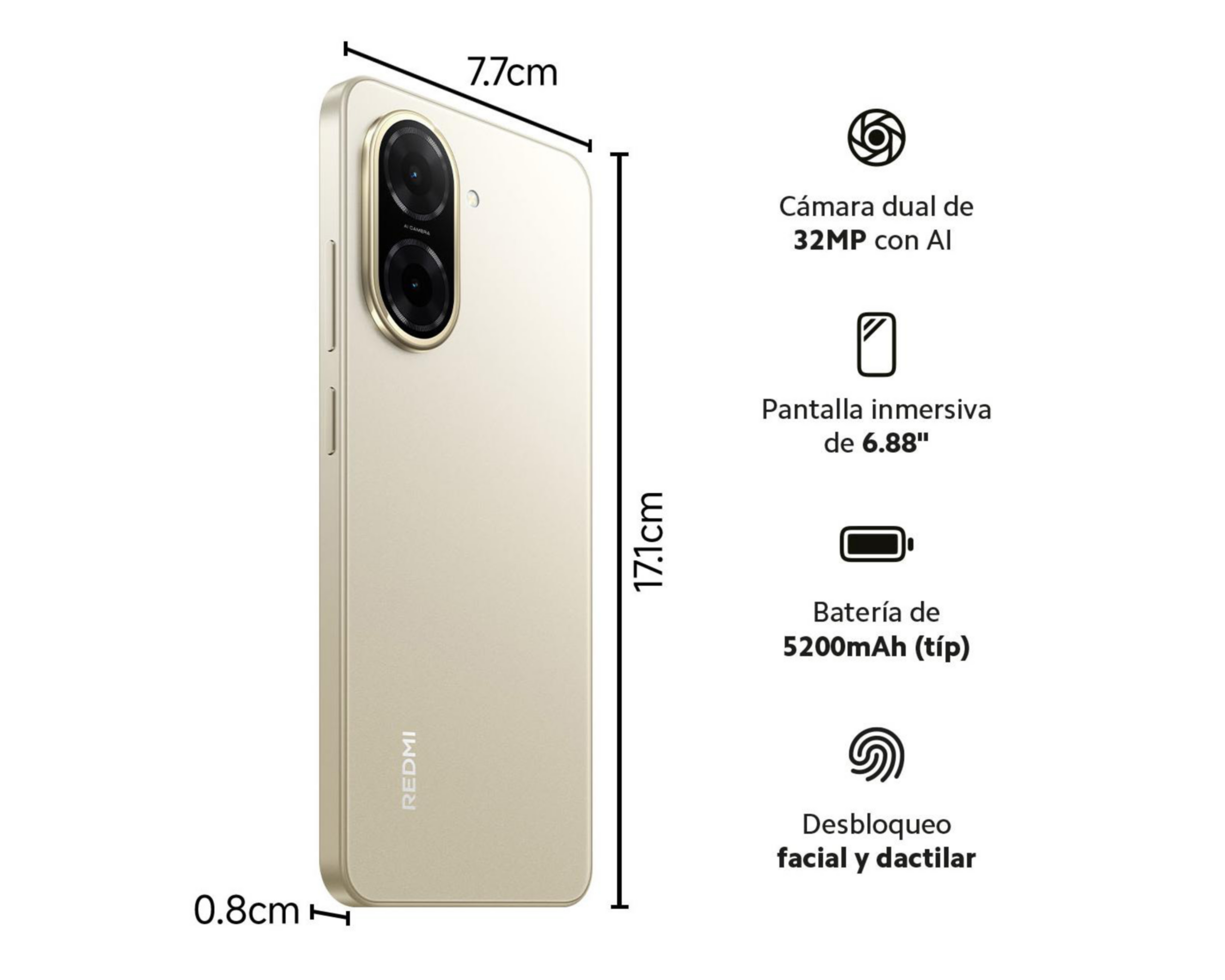 Foto 11 pulgar | Telcel Xiaomi Redmi A5 64 GB Titanio