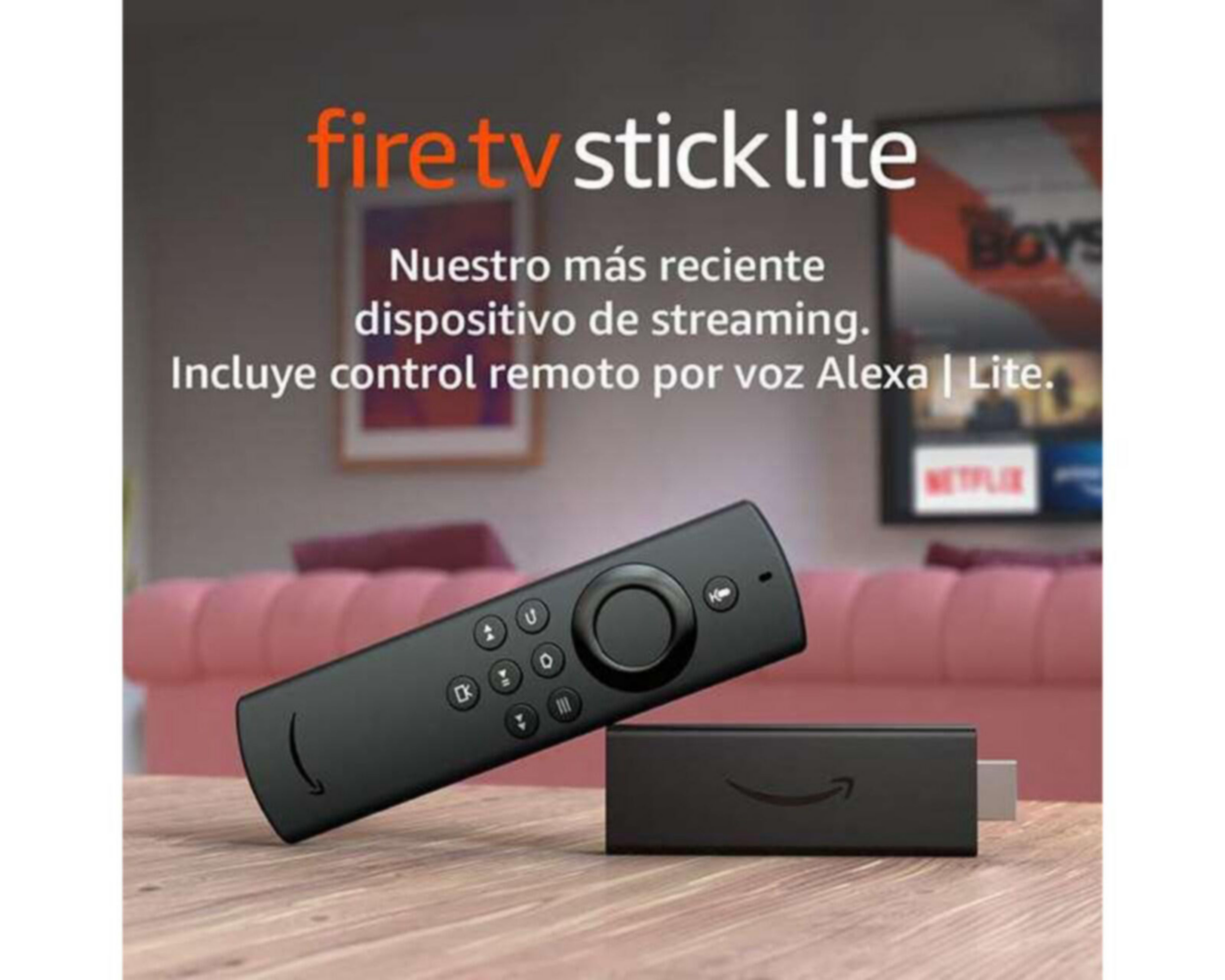 Foto 1 | Reproductor Streaming Amazon Fire TV Stick Lite con Control por Voz Alexa