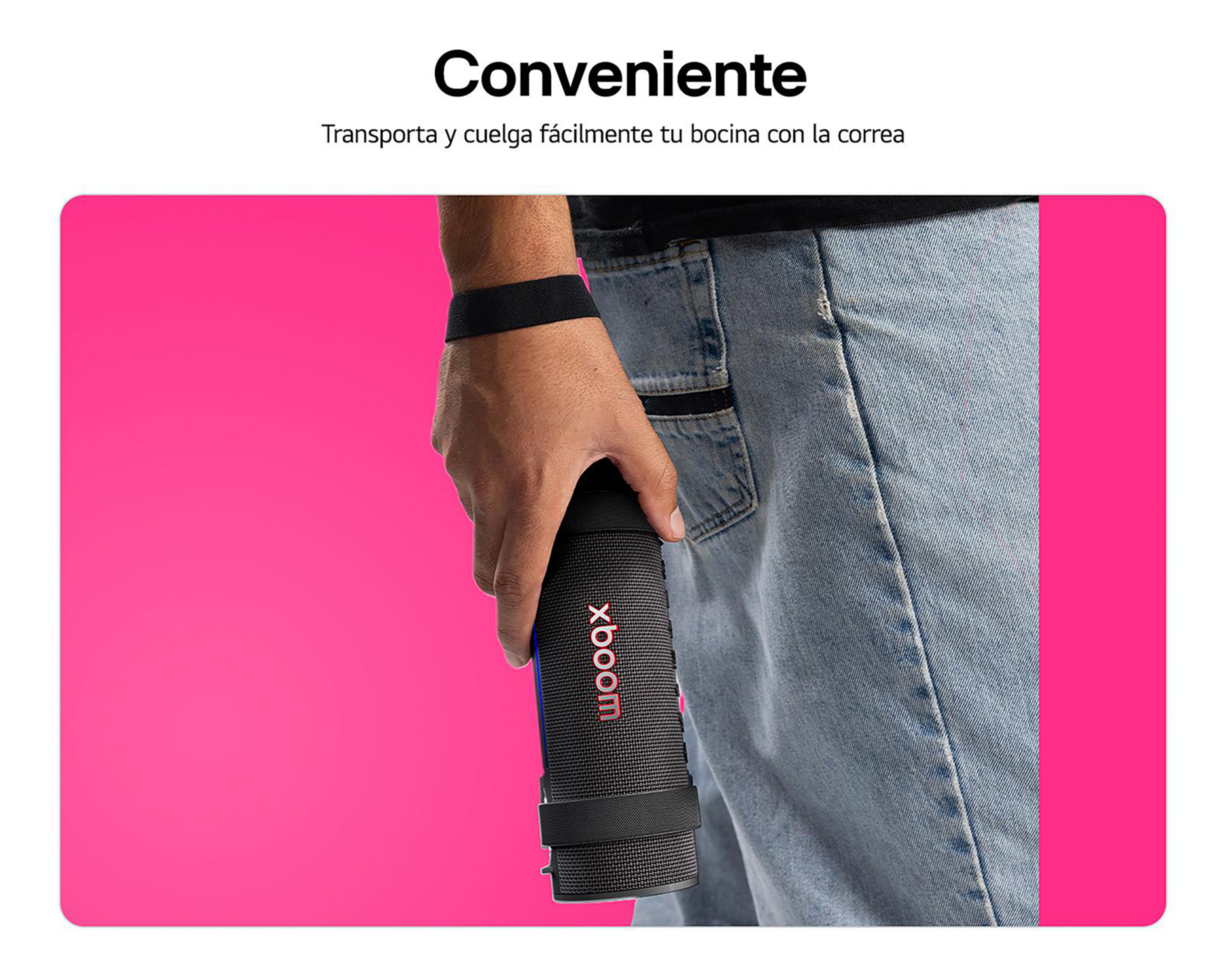 Foto 10 pulgar | Bocina Bluetooth LG Xboom Grab by will.i.am 30 W Resistente al Agua