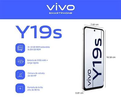 Foto 8 | Celular vivo Y19s Liberado 256 GB Plata