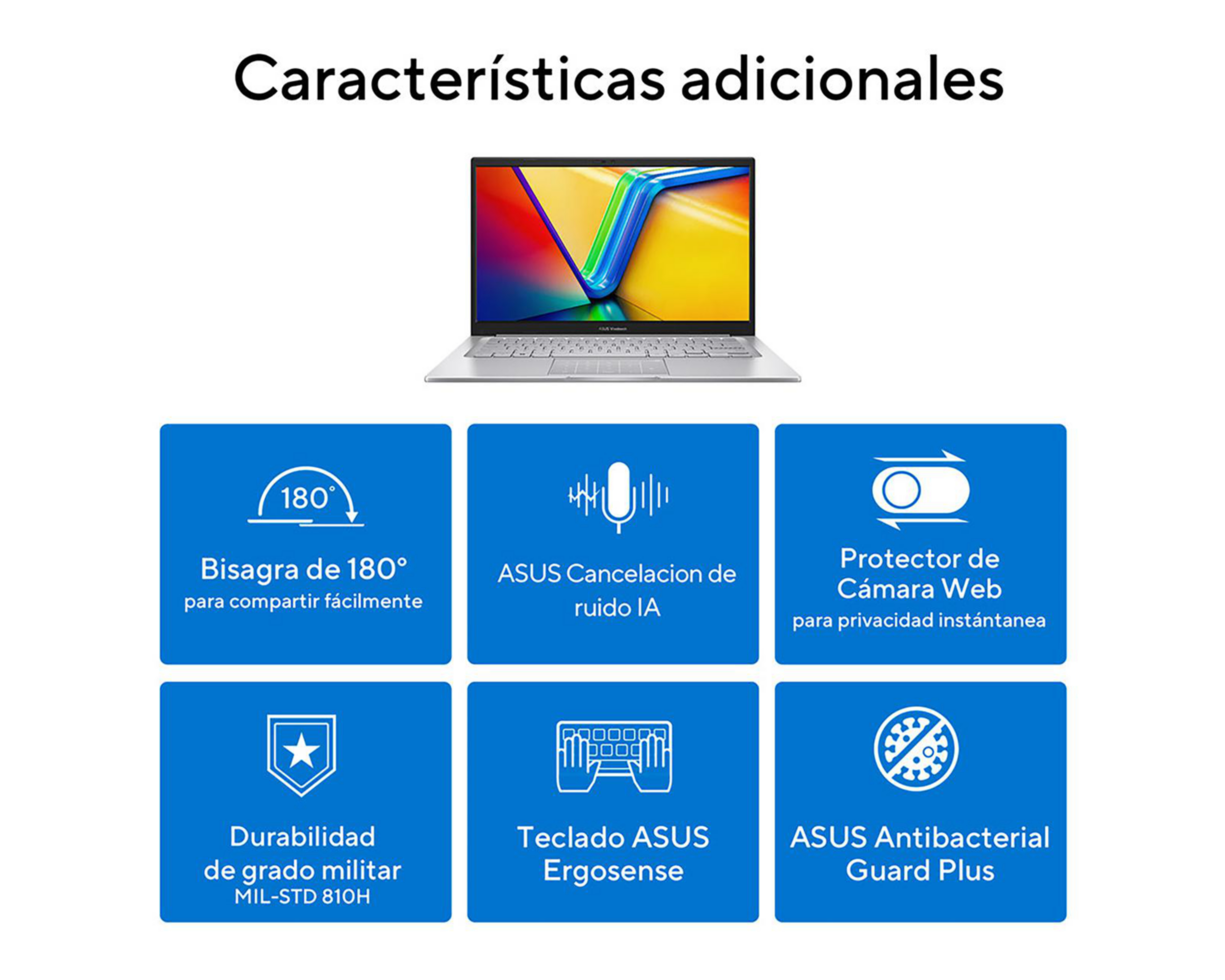 Foto 8 pulgar | Laptop Asus Vivobook 14 X1404ZA-NK100W 14 Pulgadas Windows 11 Intel Core i7-1255U 16 GB RAM 512 GB SSD Plateado