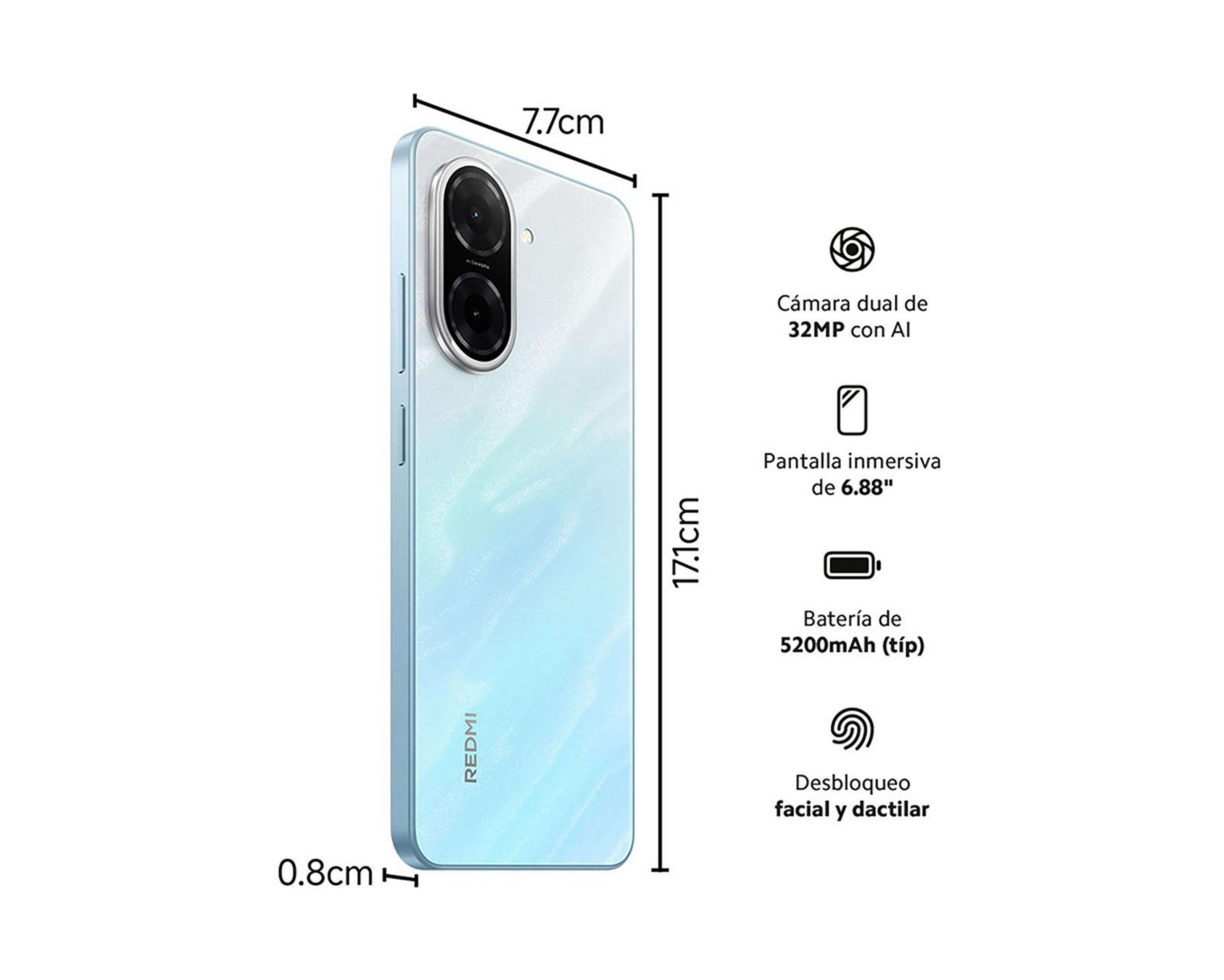Foto 8 pulgar | AT&T Xiaomi Redmi A5 64 GB Azul