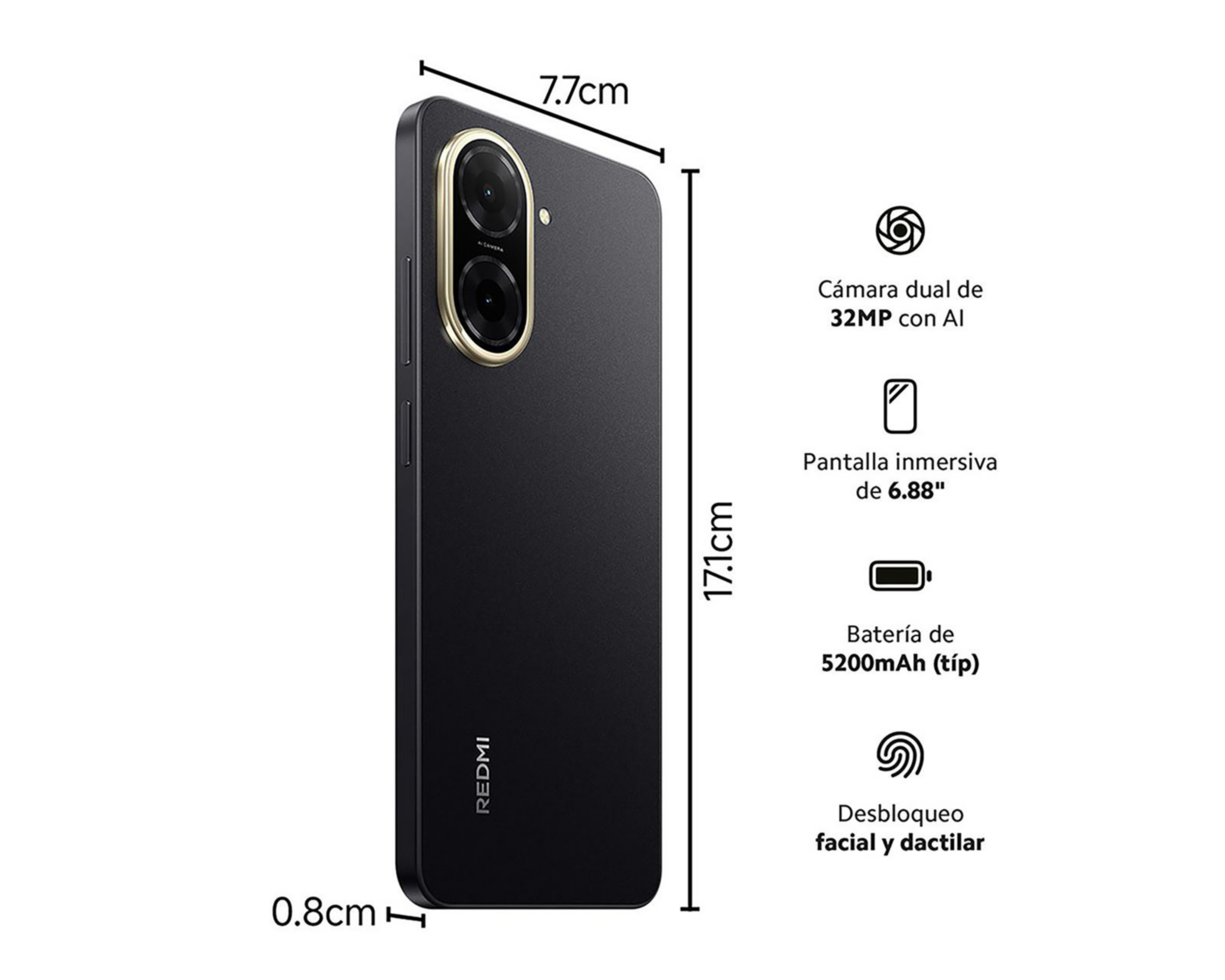 Foto 8 pulgar | AT&T Xiaomi Redmi A5 64 GB Negro