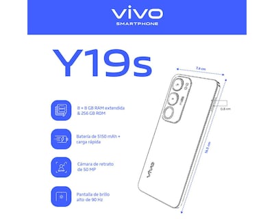 Foto 8 | AT&T vivo Y19S 256 GB Negro