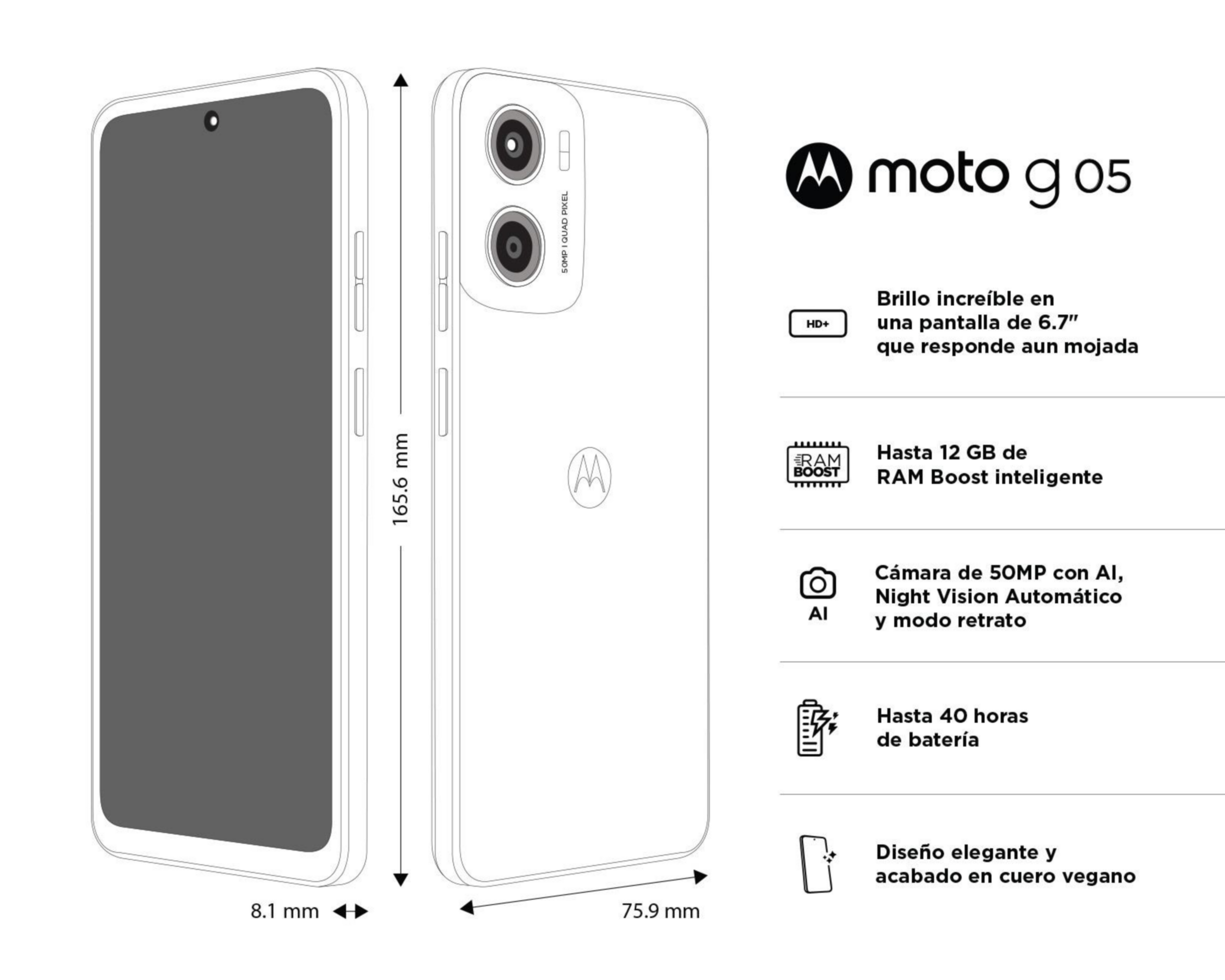 Foto 11 pulgar | AT&T Motorola Moto G05 64 GB Morado