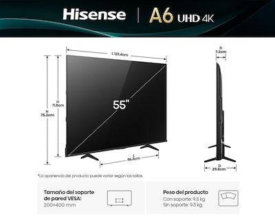 Foto 10 | Pantalla Smart TV Hisense LED 55 Pulgadas UHD 4K 55A5NV