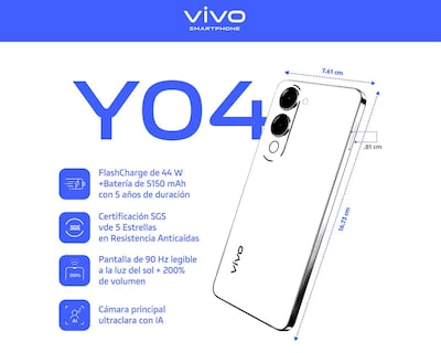 Foto 8 | Celular vivo Y04 Liberado 256 GB Lavanda Cristal