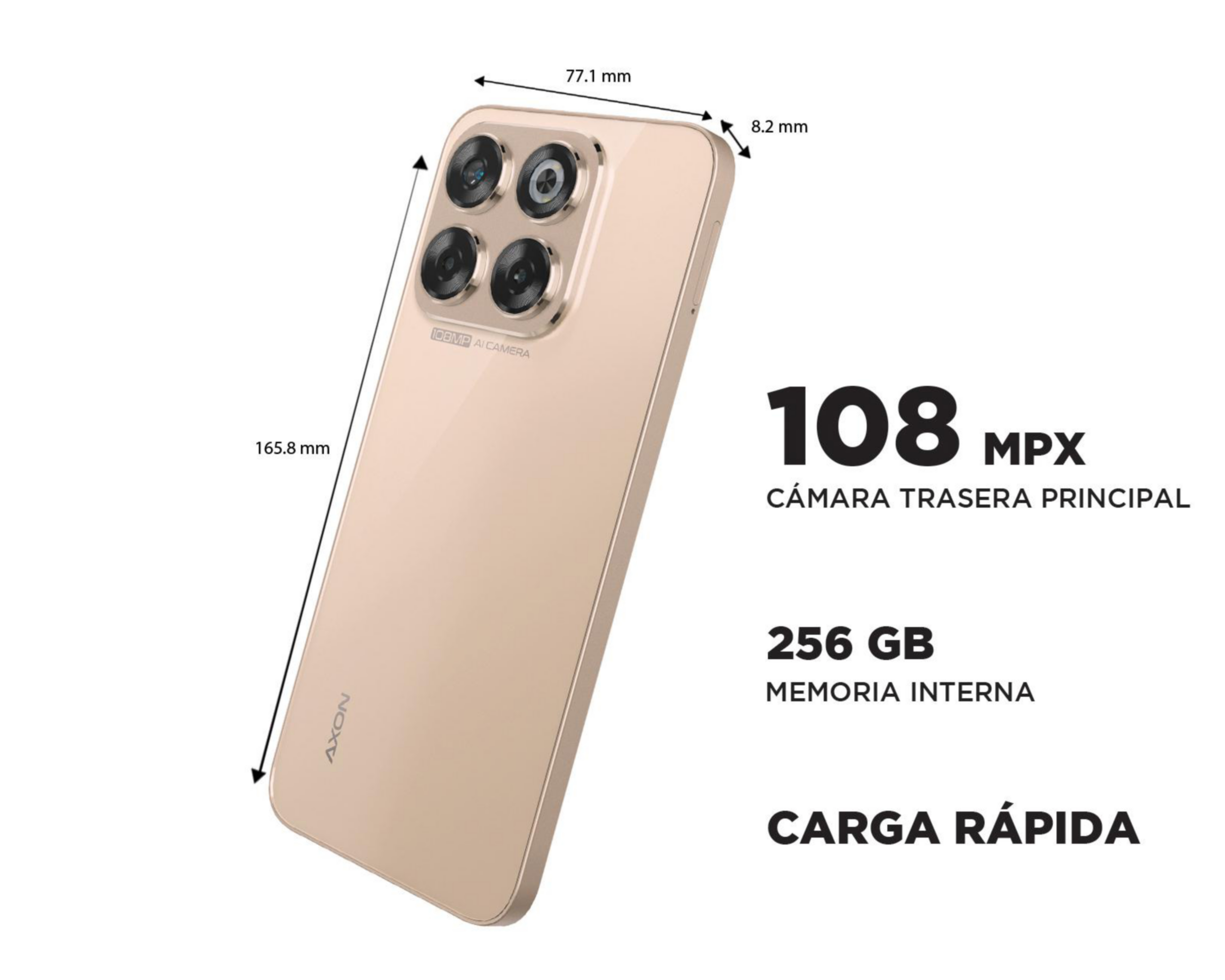 Foto 10 pulgar | Celular ZTE Axon 70 Liberado 256 GB Dorado