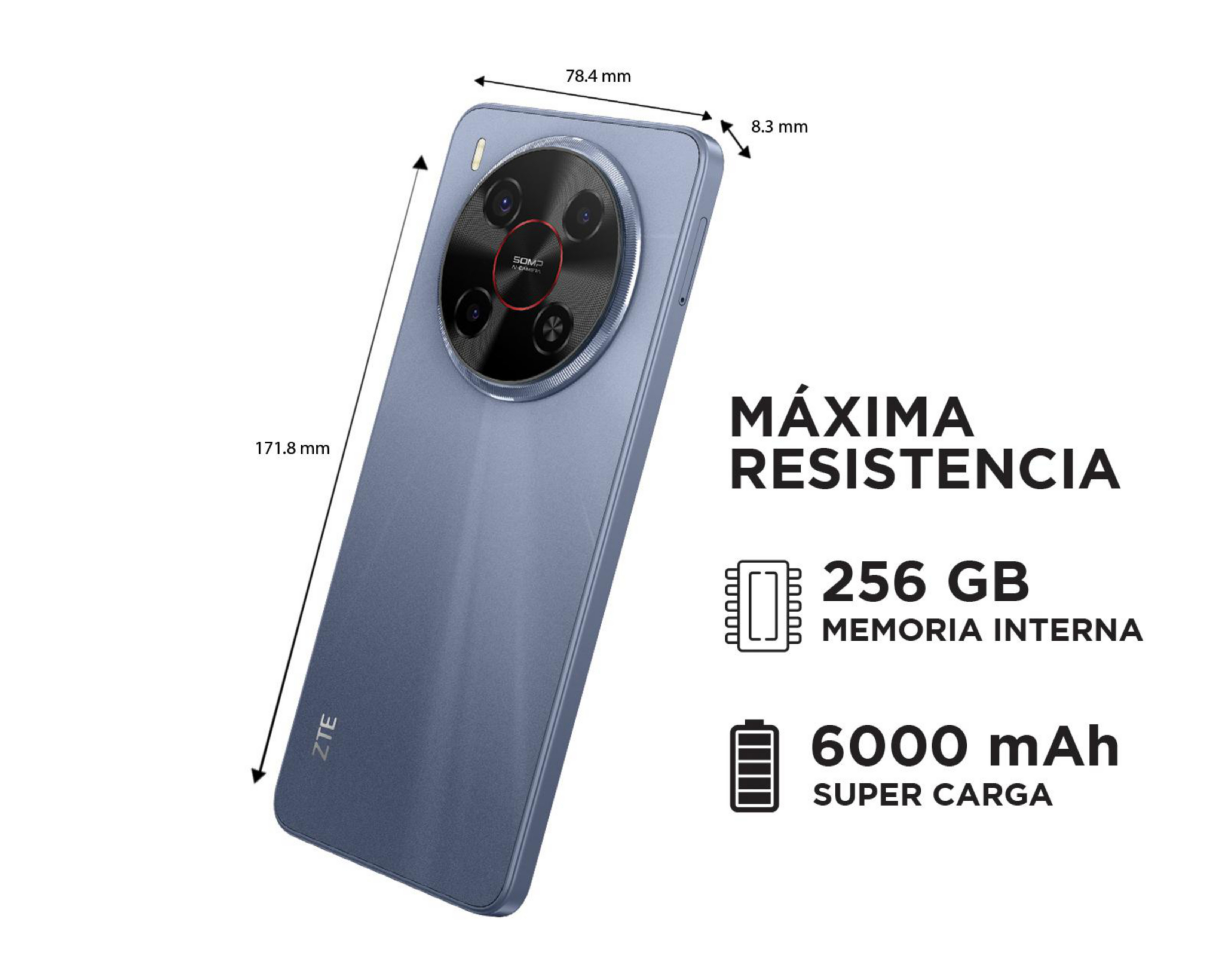 Foto 9 pulgar | Celular ZTE Blade V70 Max Liberado 256 GB Gris