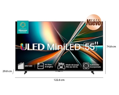 Foto 10 | Pantalla Smart TV Hisense ULED MiniLED 55 pulgadas 4K 55U7QG