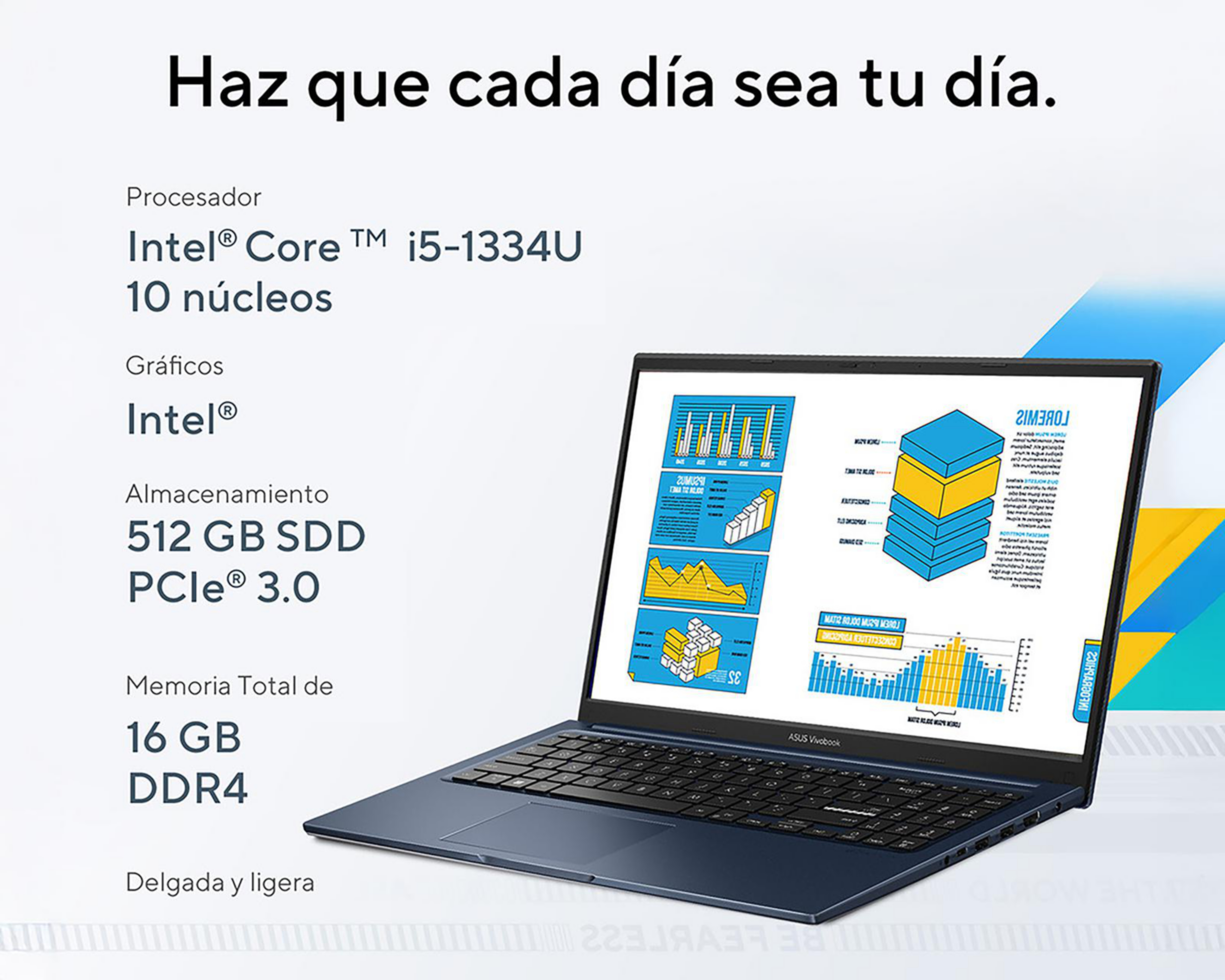 Foto 2 | Laptop Asus X1504VA-NJ2536W 15.6 Pulgadas Windows 11 Intel Core i5 16 GB RAM 512 GB SSD Negra