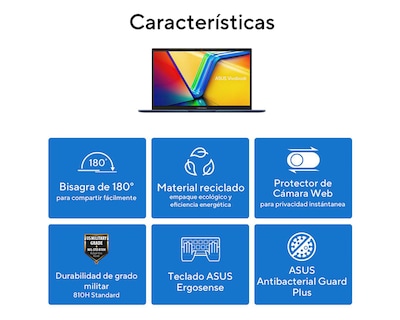 Foto 3 | Laptop Asus X1504VA-NJ2536W 15.6 Pulgadas Windows 11 Intel Core i5 16 GB RAM 512 GB SSD Negra