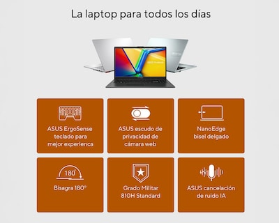 Foto 4 | Laptop Asus E1504FA-NJ1561W 15.6 Pulgadas Windows 11 AMD Ryzen 5 8 GB RAM 1 TB SSD Negra con Mochila y Mouse