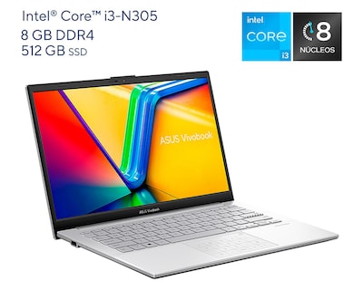 Foto 2 | Laptop Asus Vivobook Go 14 Pulgadas Windows 11 Intel Core i3 8 GB RAM 512 GB SSD Plateado