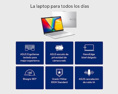 Foto 6 | Laptop Asus Vivobook Go 14 Pulgadas Windows 11 Intel Core i3 8 GB RAM 512 GB SSD Plateado