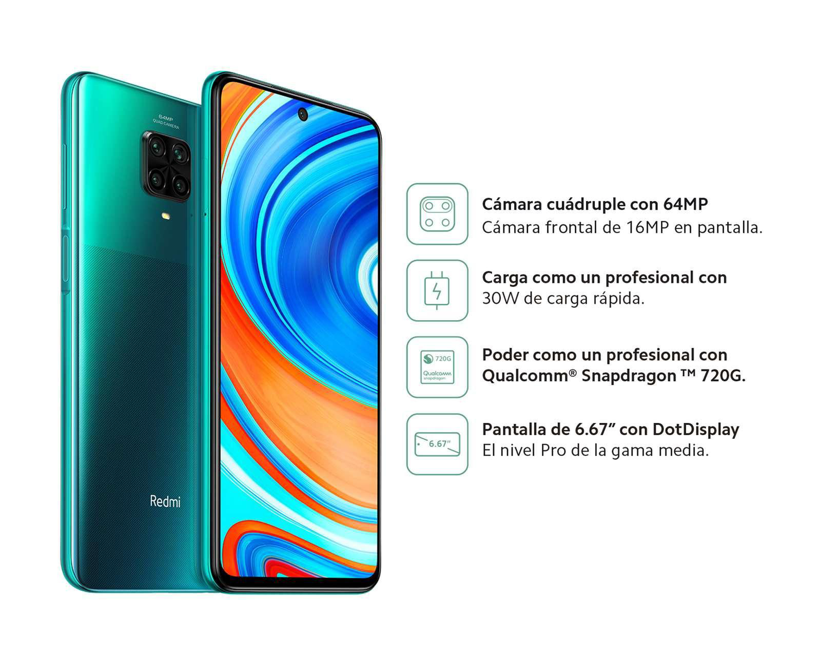 Foto 5 | Celular Xiaomi Desbloqueado Redmi Note 9 Pro 128 GB Verde