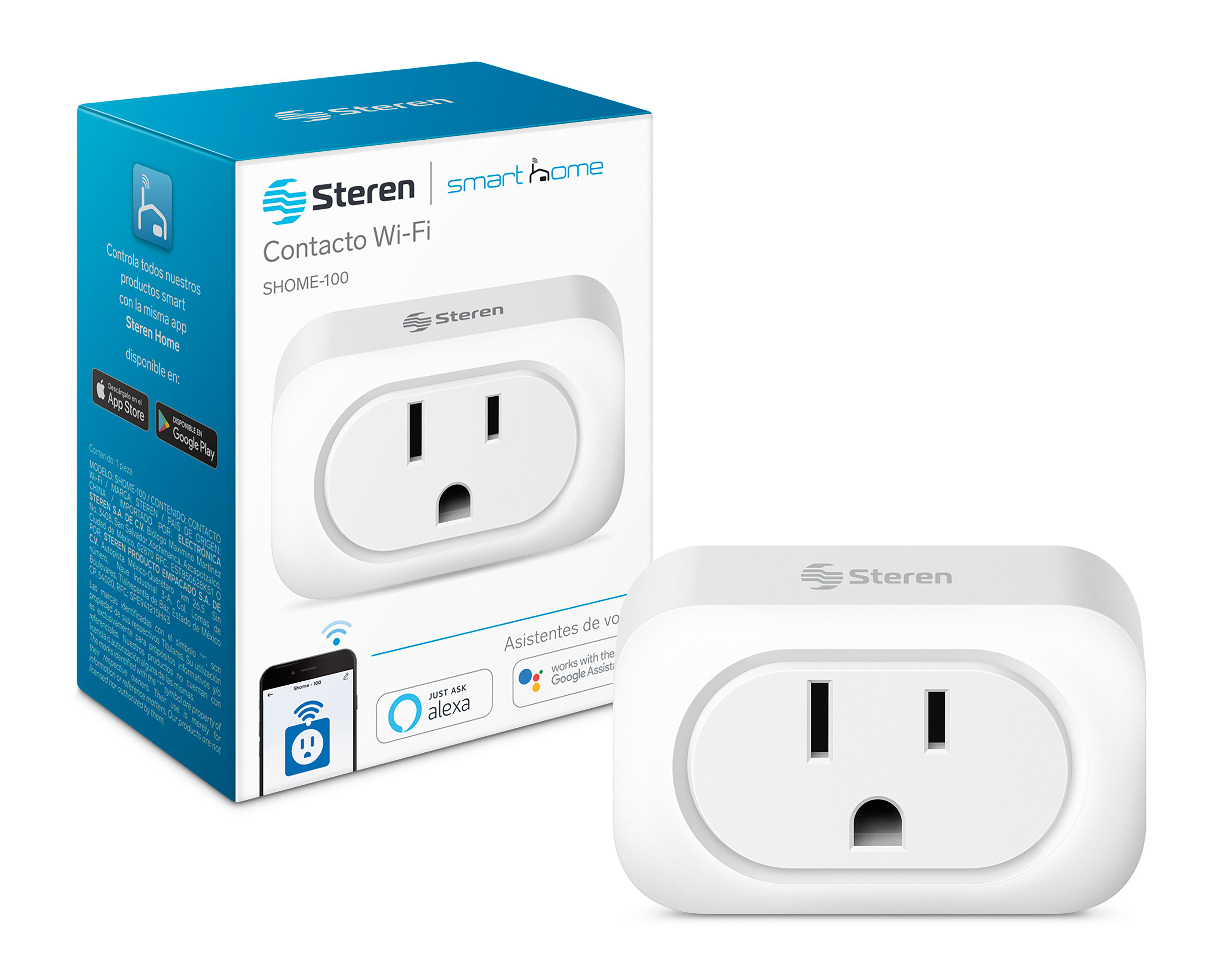 Foto 2 pulgar | Contacto Inteligente Wifi Steren SHOME-100 Compatible con Alexa y Google Assistant
