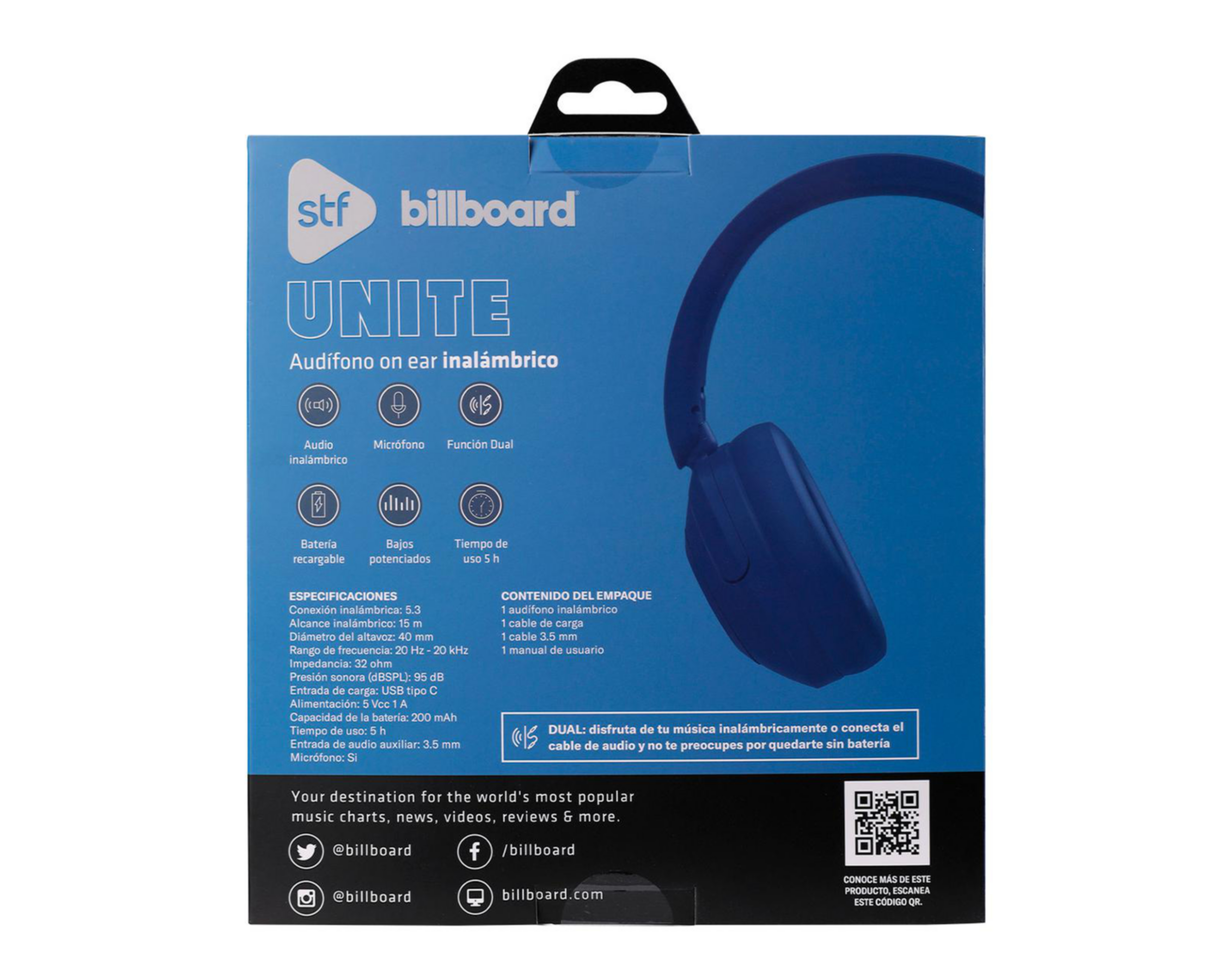 Foto 8 pulgar | Audífonos de Diadema Inalámbricos Billboard Unite con Función Dual