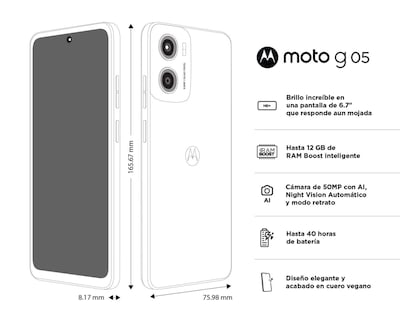 Foto 10 | Telcel Motorola Moto G05 64 GB Morado