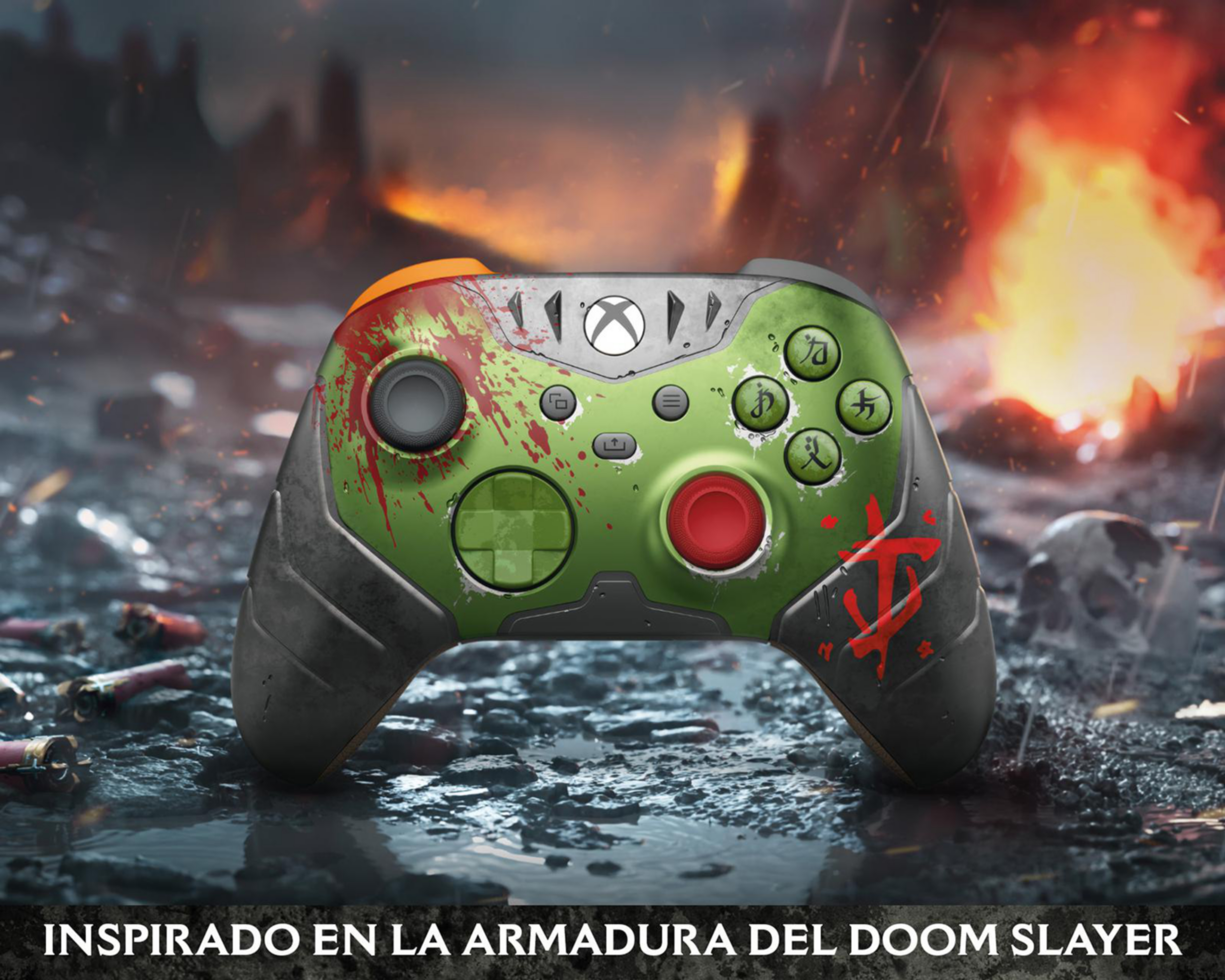 Foto 2 | Control Inalámbrico para Xbox Microsoft Doom the Dark Age Verde