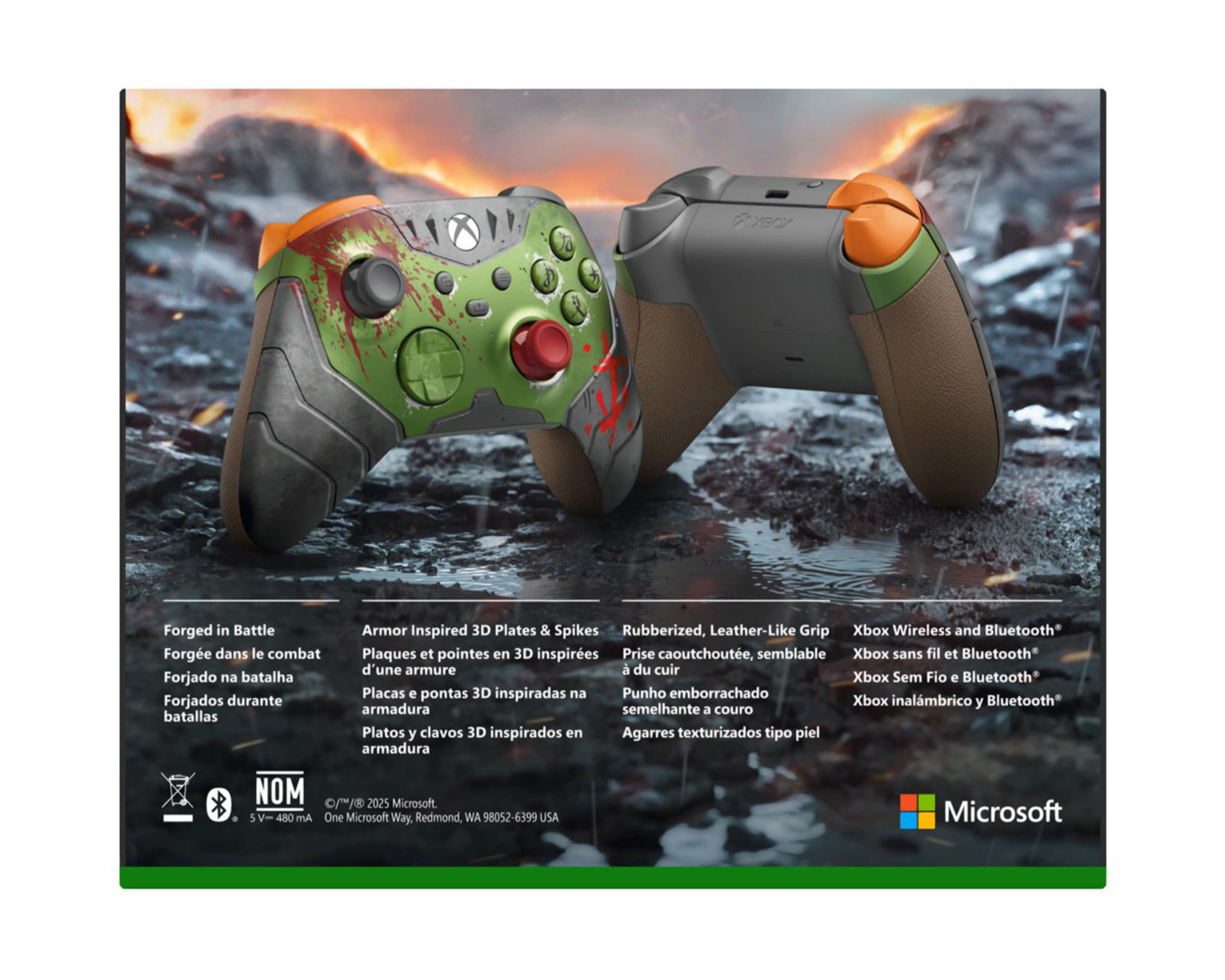 Foto 10 pulgar | Control Inalámbrico para Xbox Microsoft Doom the Dark Age Verde
