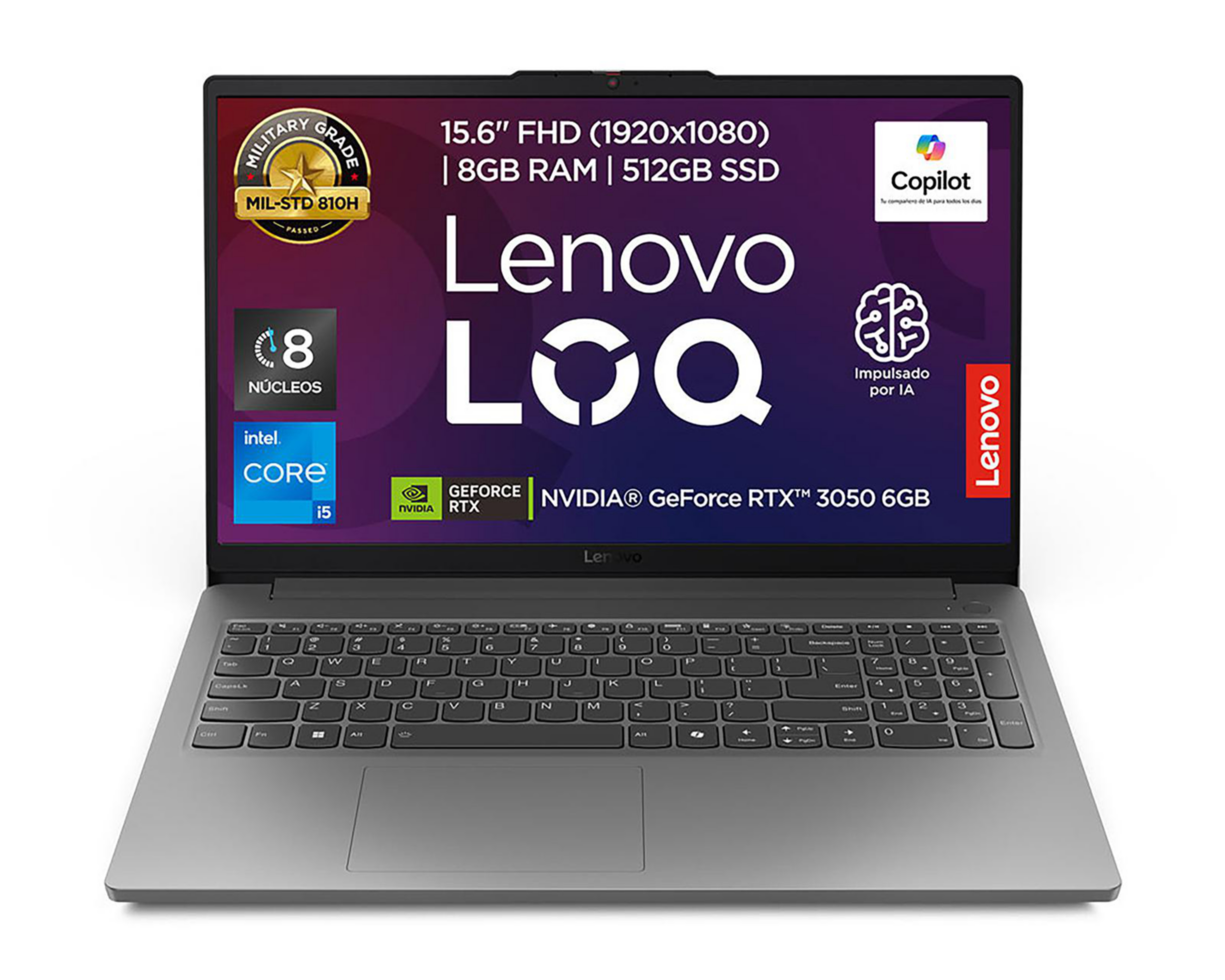 Laptop Gamer Lenovo LOQ E 15IAX9E 15.6 Pulgadas Windows 11 Home Intel Core i5 NVIDIA RTX 3050 8 GB RAM 512 GB SSD G