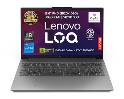 Foto 1 | Laptop Gamer Lenovo LOQ E 15IAX9E 15.6 Pulgadas Windows 11 Home Intel Core i5 NVIDIA RTX 3050 8 GB RAM 512 GB SSD G