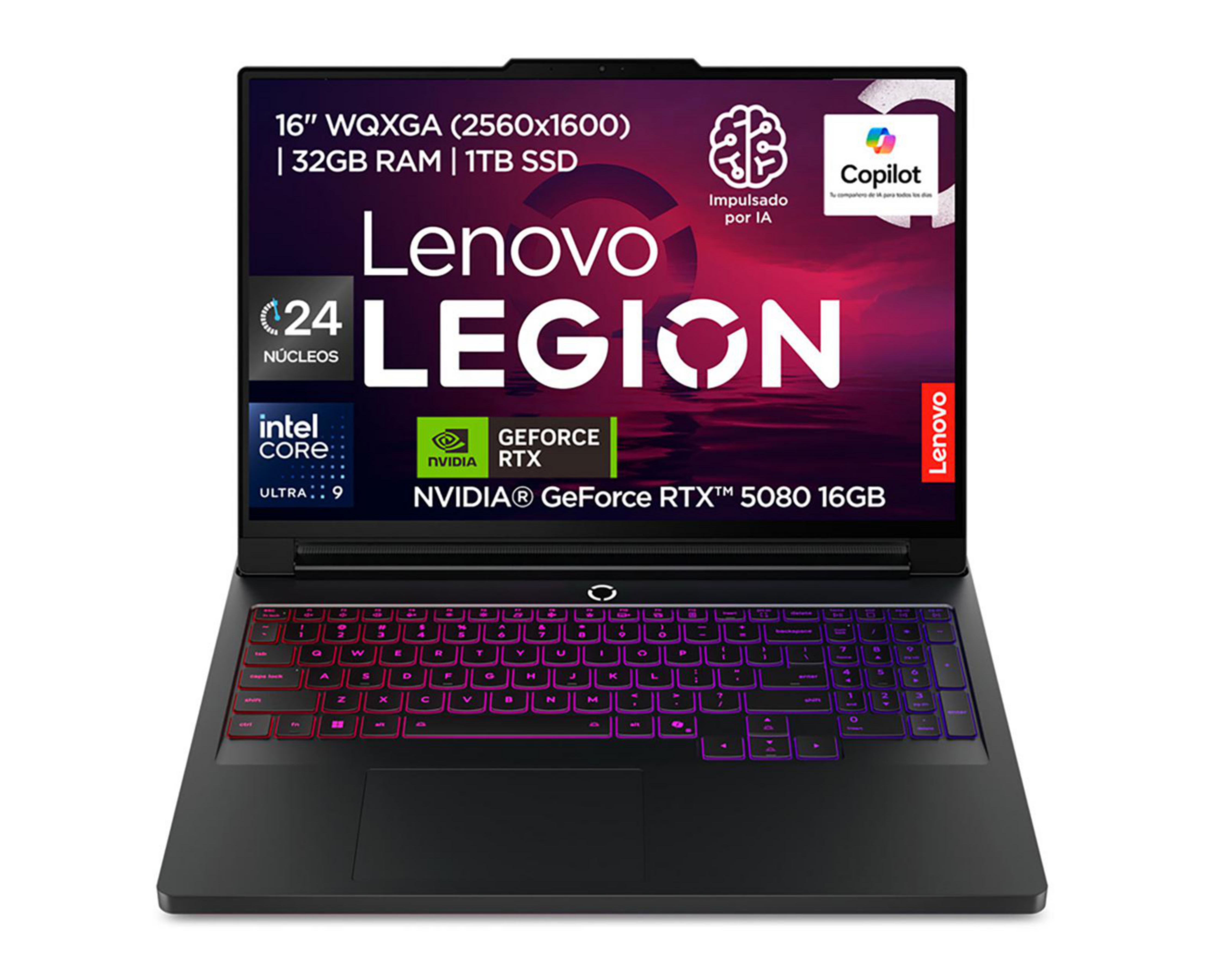 Foto 2 pulgar | Laptop Lenovo Legion Pro 7 16 Pulgadas Windows 11 Intel Core Ultra 9 NVIDIA GeForce RTX 5080 32 GB RAM 1 TB SSD Neg