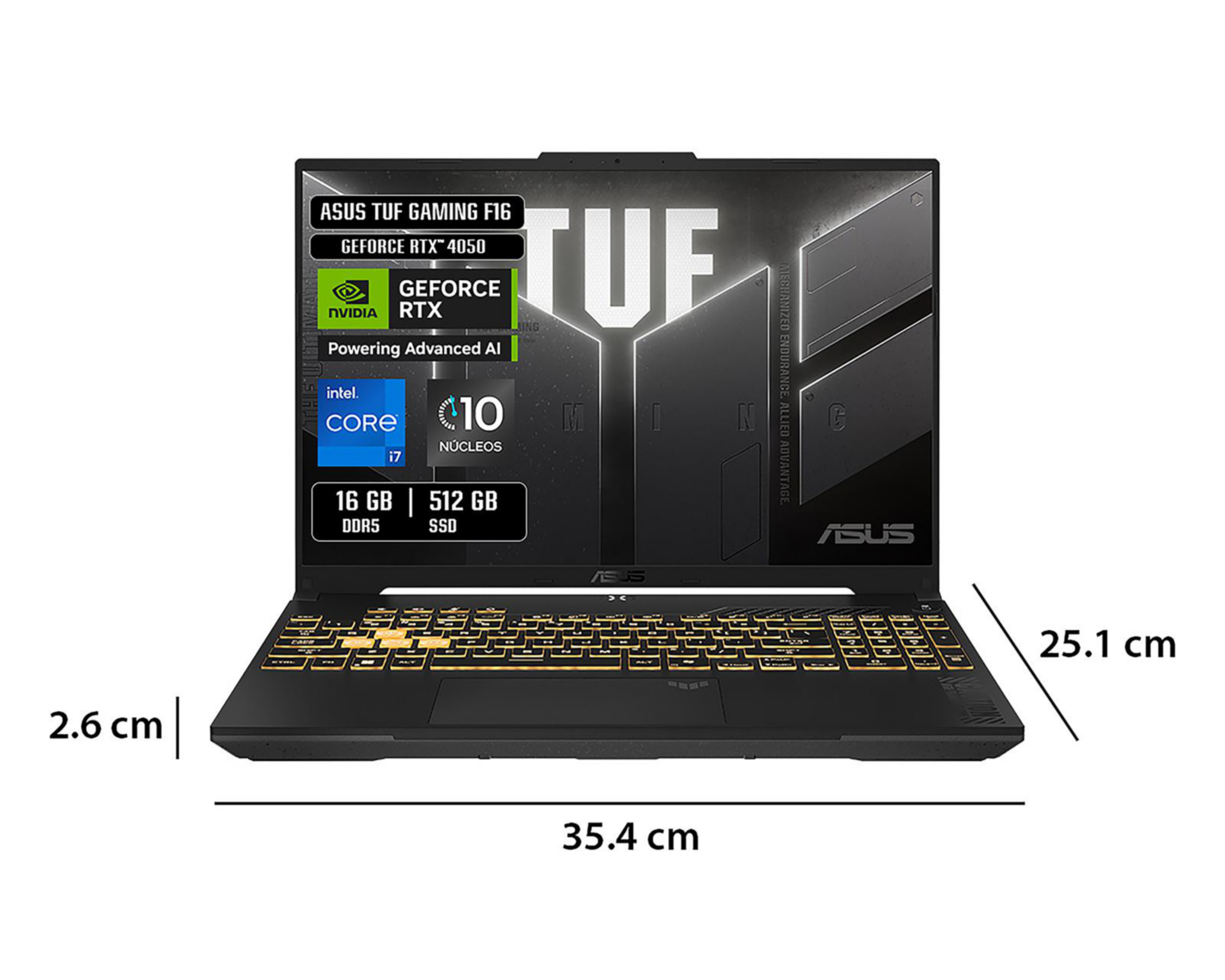 Foto 11 pulgar | Laptop Gamer Asus TUF 16 Pulgadas Windows 11 Intel Core i7 NVIDIA RTX 4050 16 GB RAM 512 GB SSD Gris
