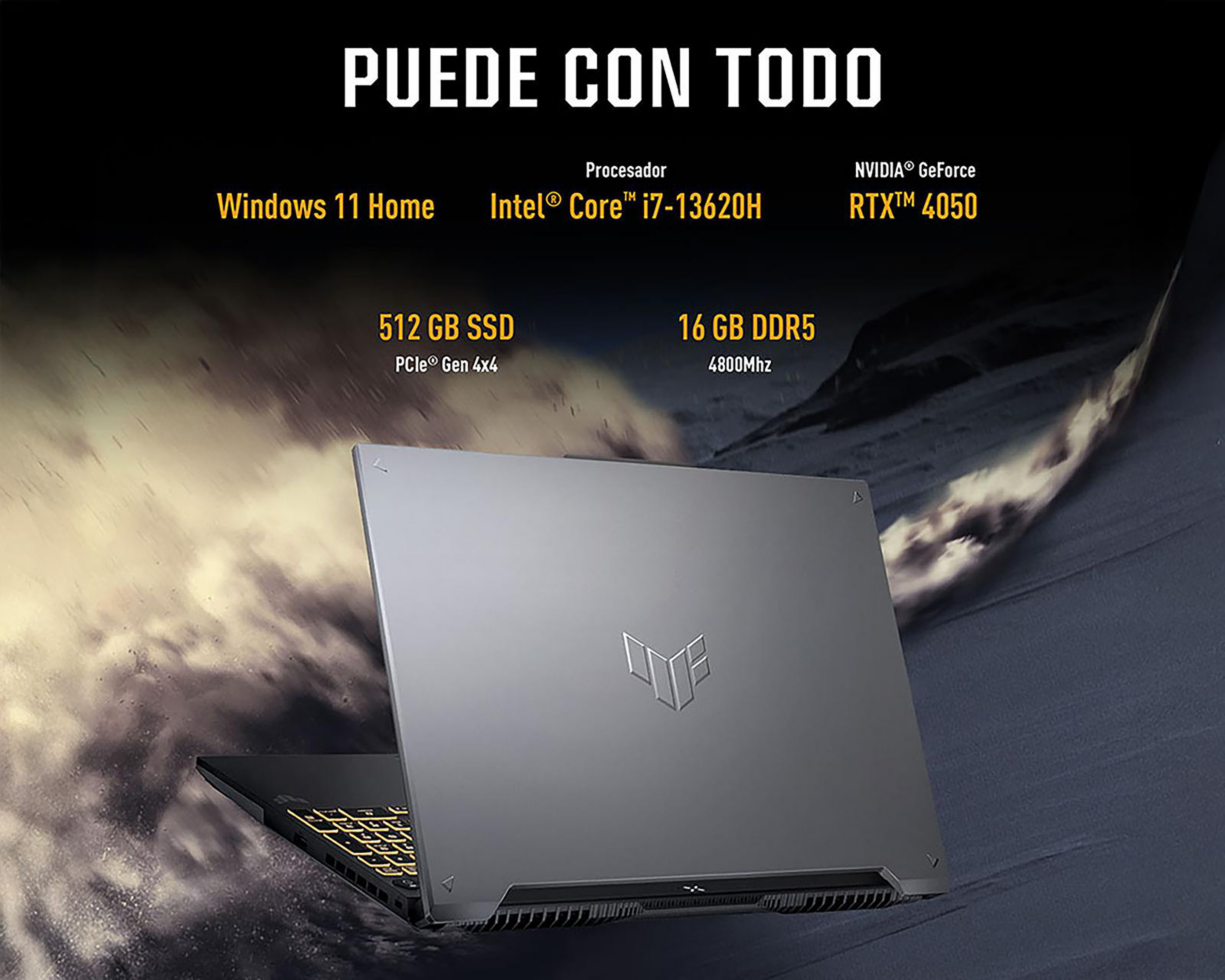 Foto 3 | Laptop Gamer Asus TUF 16 Pulgadas Windows 11 Intel Core i7 NVIDIA RTX 4050 16 GB RAM 512 GB SSD Gris