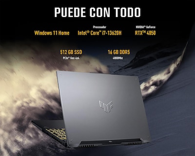 Foto 3 | Laptop Gamer Asus TUF 16 Pulgadas Windows 11 Intel Core i7 NVIDIA RTX 4050 16 GB RAM 512 GB SSD Gris