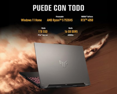Foto 4 | Laptop Gamer Asus FX607NU-RL057W 16 Pulgadas Windows 11 AMD Ryzen 5 NVIDIA RTX 4050 16 GB RAM 1 TB SSD Gris