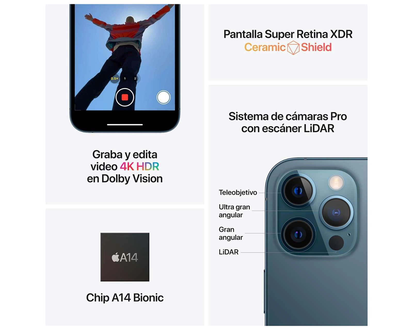 Foto 9 pulgar | Telcel Apple iPhone 12 Pro Max 128 GB Gold