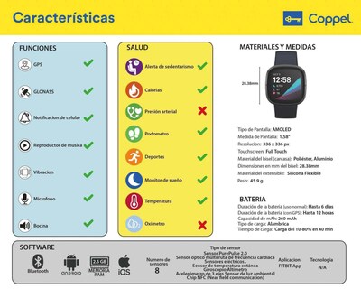Foto 9 | Smartwatch Fitbit Sense Negro