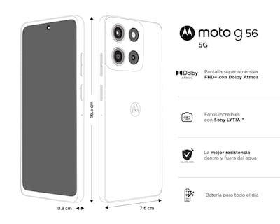 Foto 8 | Telcel Motorola G56 5G 256 GB Gris
