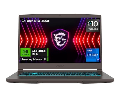 Foto 1 | Laptop Gamer MSI Thin 15 15.6 Pulgadas Windows 11 Intel Core i7 Nvidia RTX 4050 16 GB RAM 512 GB SSD Gris