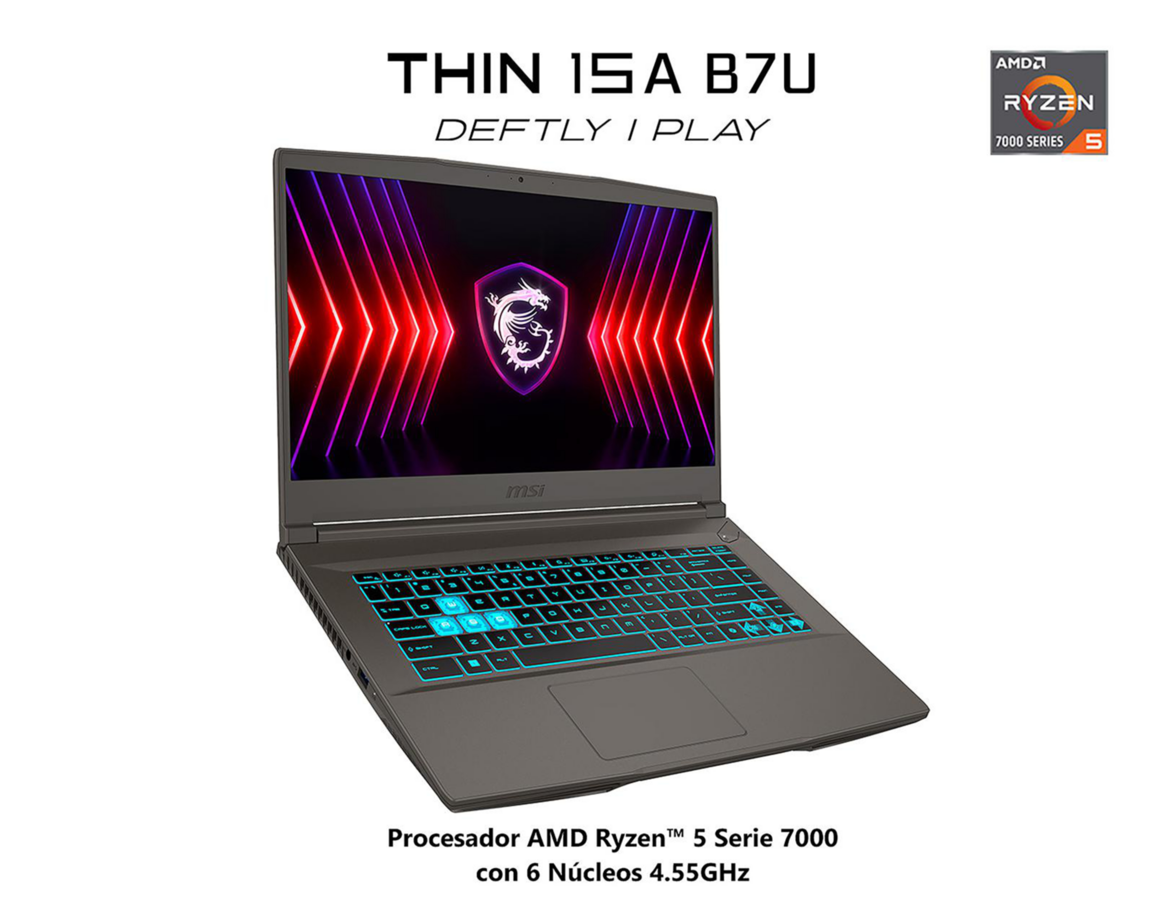 Foto 7 pulgar | Laptop Gamer MSI Thin A15 B7UC-474MX 15.6 Pulgadas Windows 11 Home AMD RYZEN 5 7535HS NVIDIA GeForce RTX 3050 16 GB