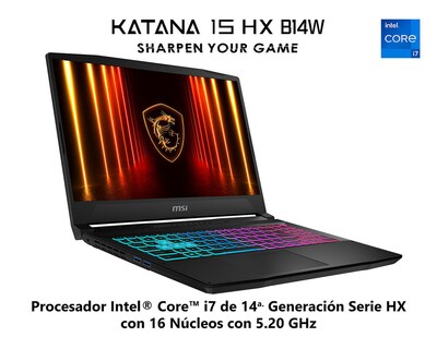 Foto 2 | Laptop Gamer MSI Katana 15 HX B14WEK-447MX 15.6 Pulgadas Intel Core i7 NVIDIA GeForce RTX 5050 16 GB RAM 512 GB SSD