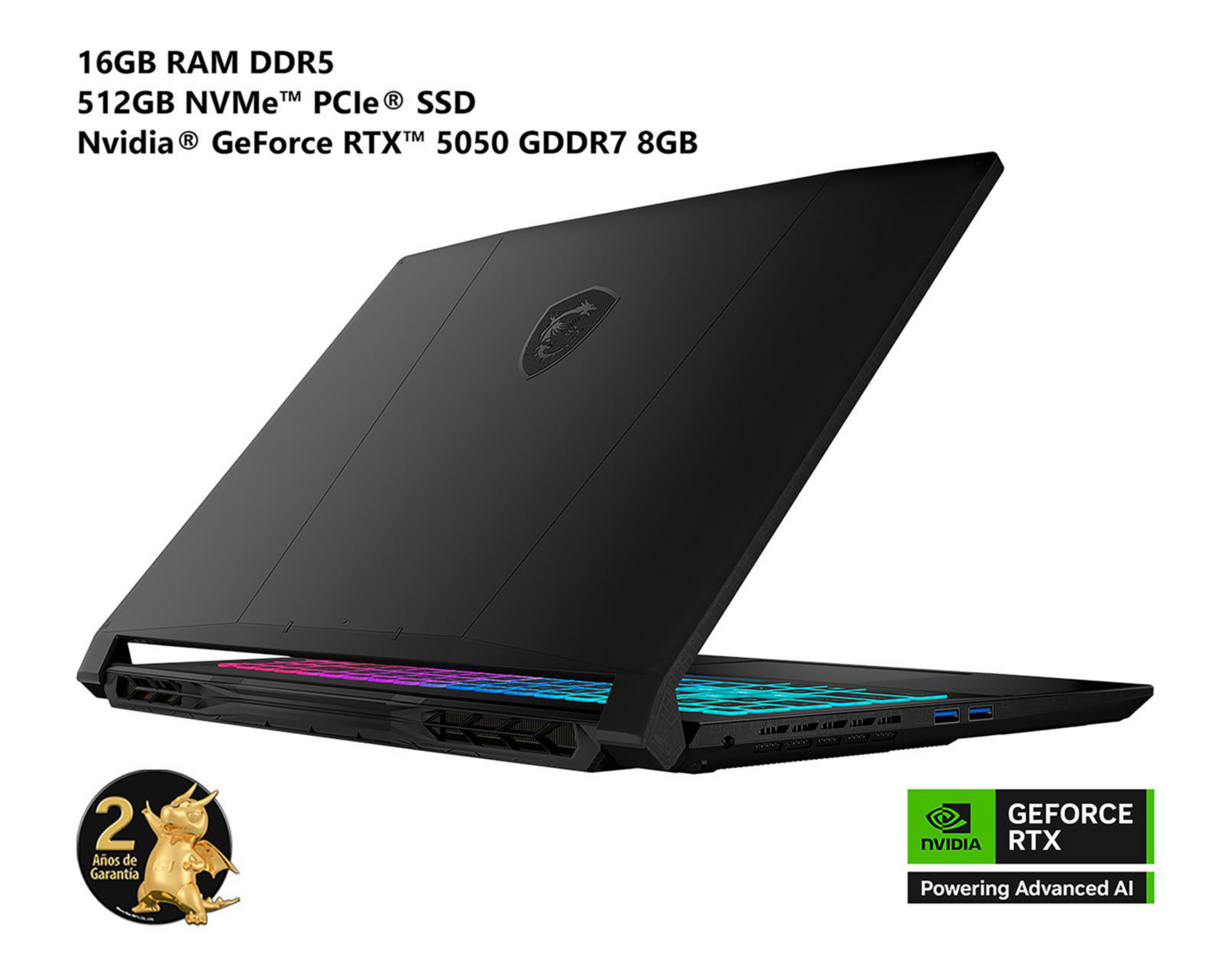 Foto 4 pulgar | Laptop Gamer MSI Katana 15 HX B14WEK-447MX 15.6 Pulgadas Intel Core i7 NVIDIA GeForce RTX 5050 16 GB RAM 512 GB SSD