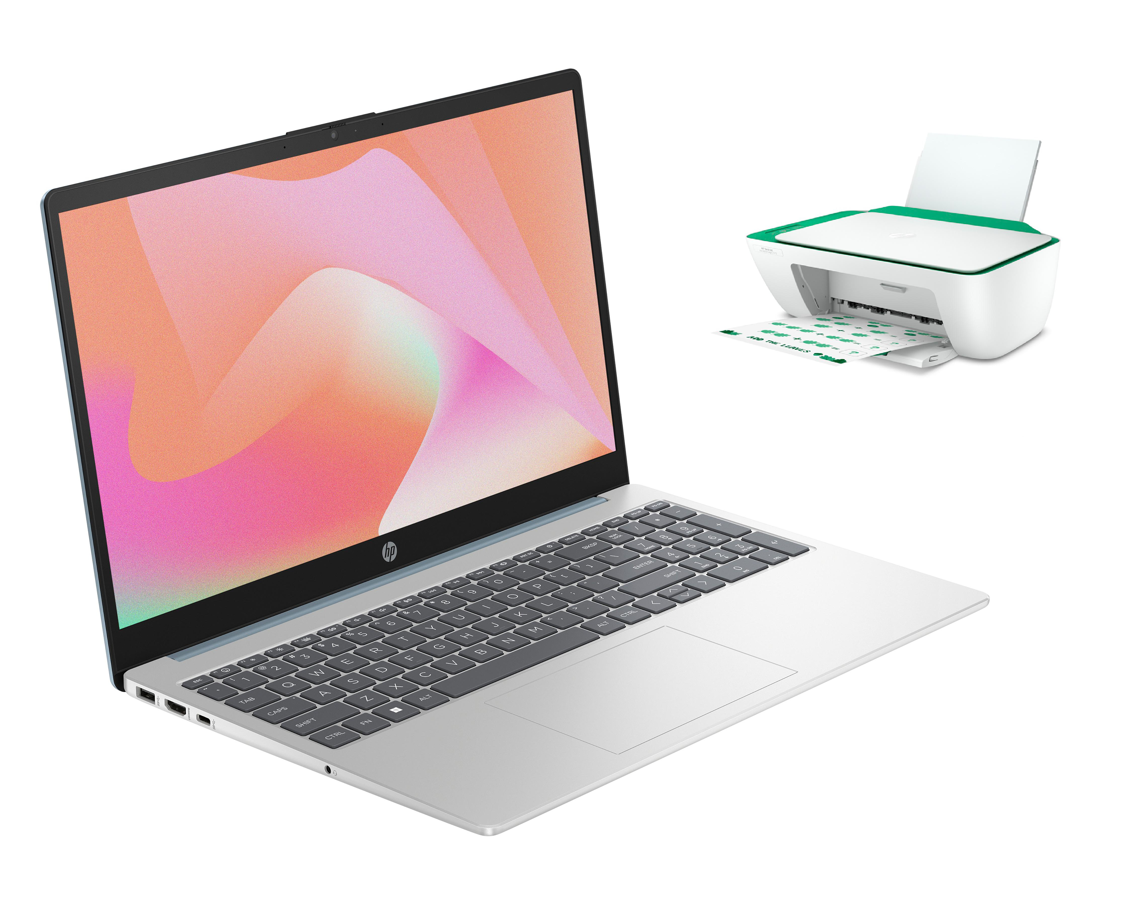 Laptop HP 15-FD0231LA 15.6 Pulgadas Windows 11 Home Intel Core i3 8 GB RAM 512 SSD Plata + Impresora  IA 2375
