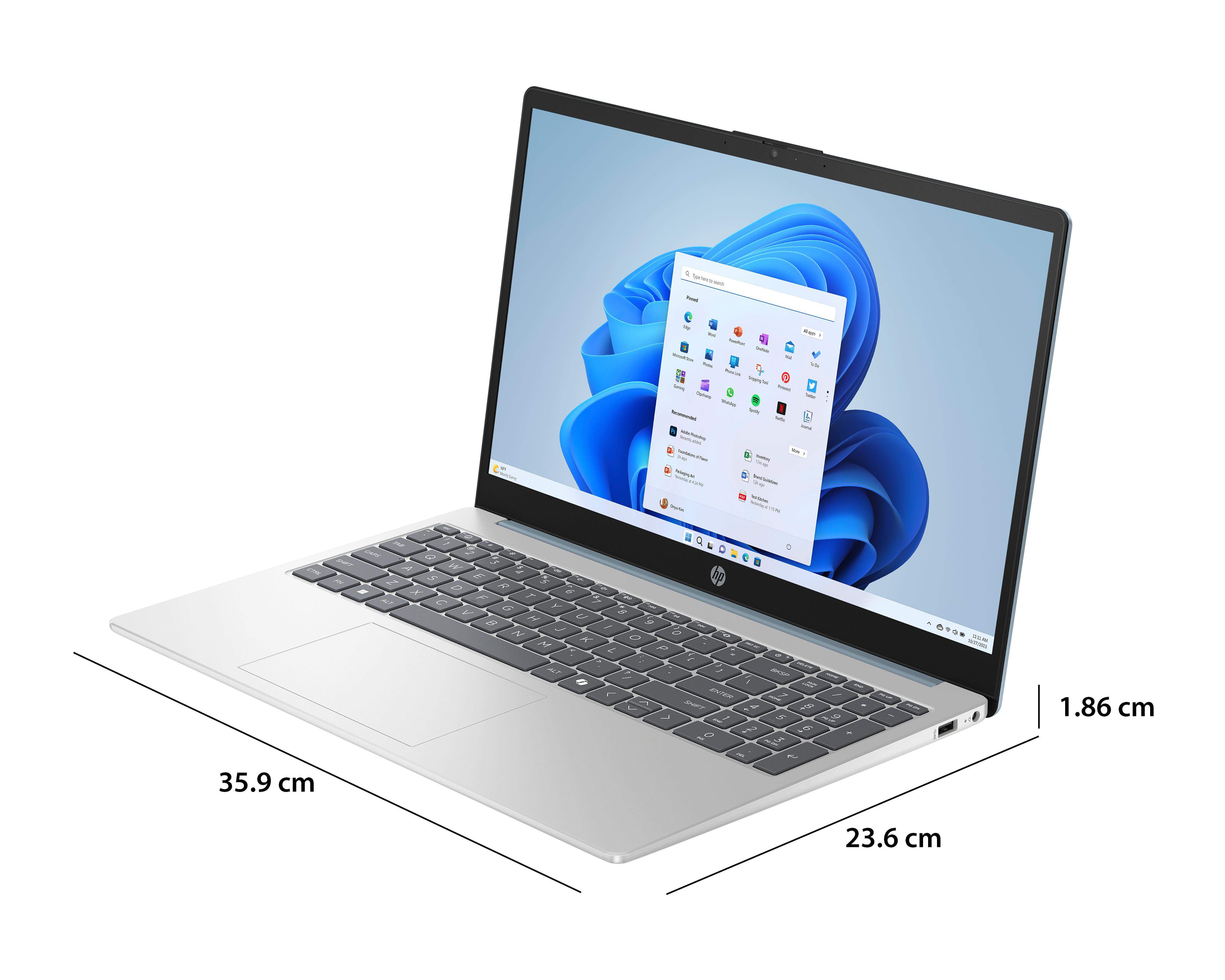 Foto 7 pulgar | Laptop HP 15-FC0253LA 15.6 Pulgadas Windows 11 AMD Ryzen 5 16 GB RAM 512 GB SSD Azul