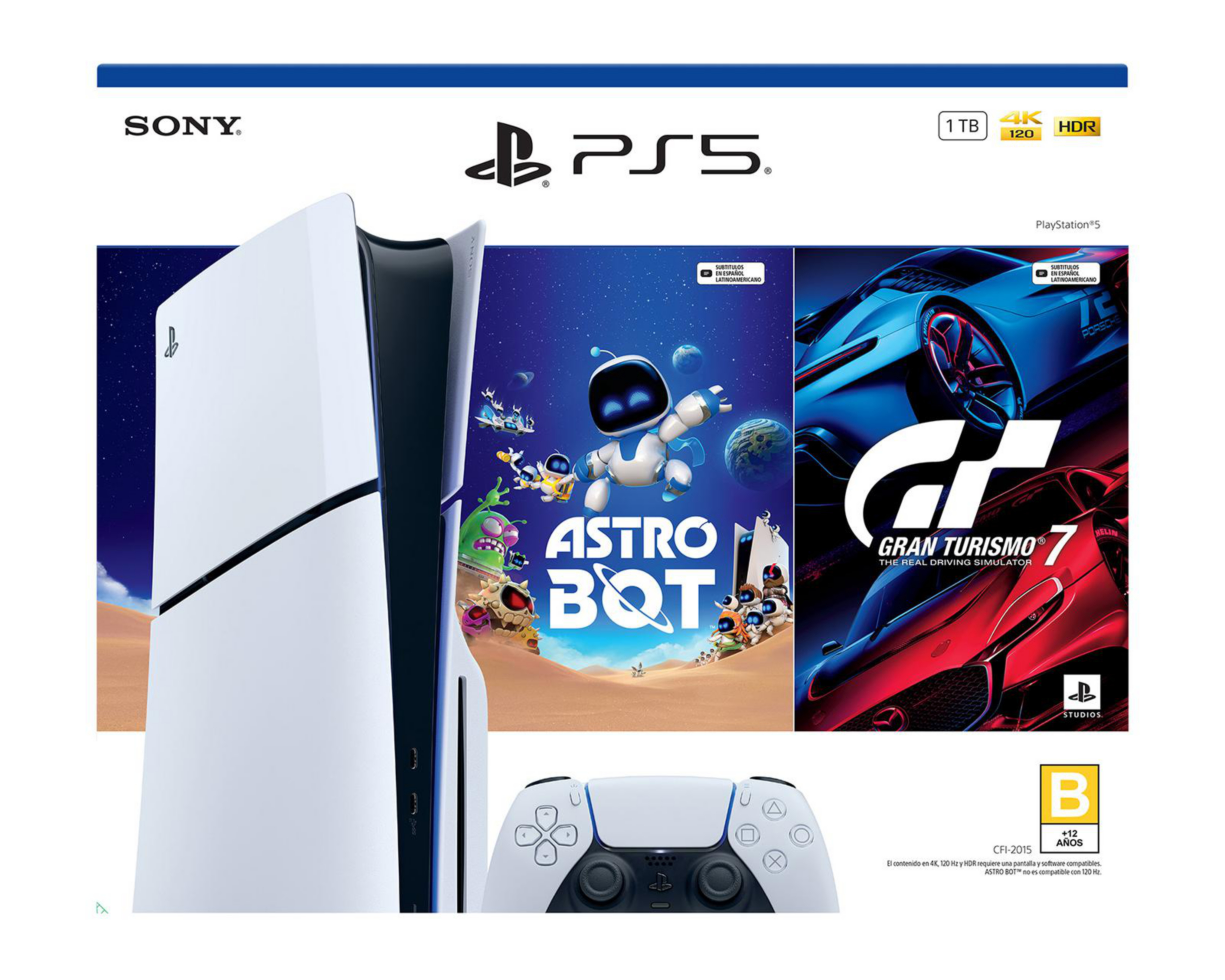Foto 4 pulgar | Consola PlayStation 5 de 1 TB Astro Bot y Gran Turismo 7