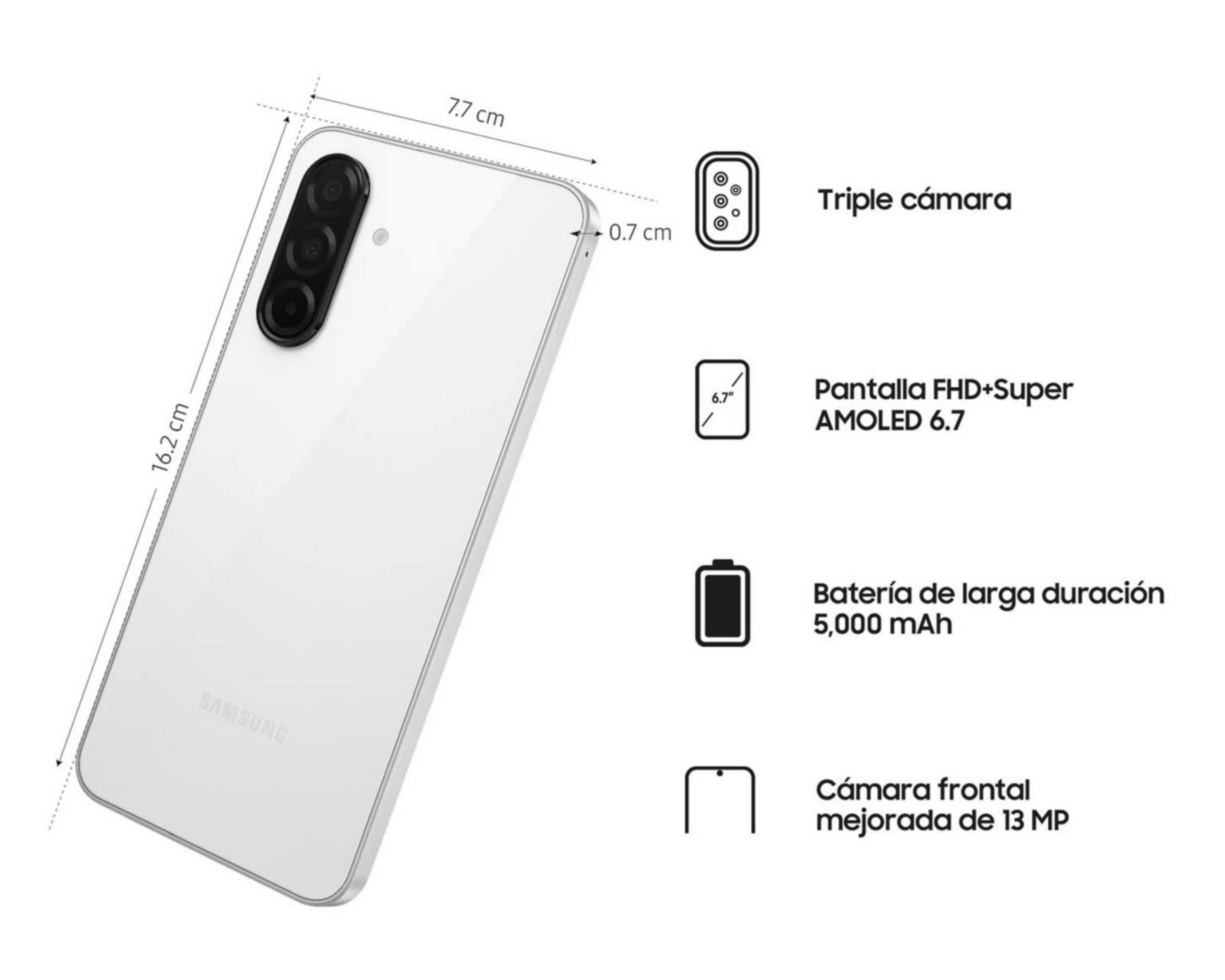Foto 10 pulgar | AT&T Samsung Galaxy A26 5G 128 GB Blanco