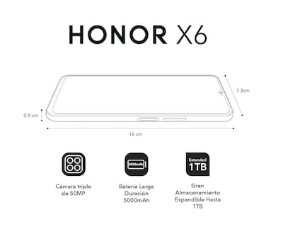 Foto 6 | AT&T/Unefon Honor X6 64 GB Negro