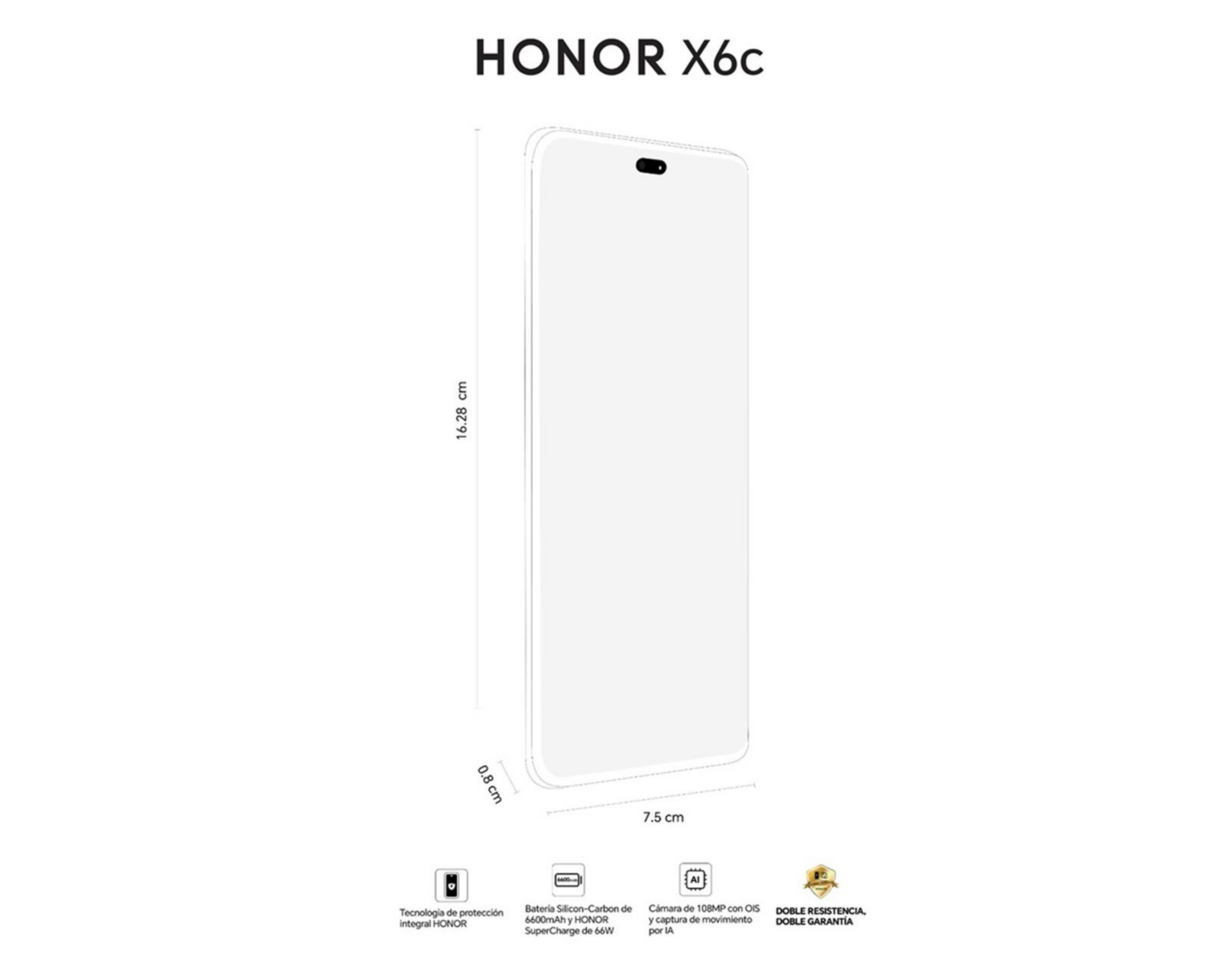 Foto 7 pulgar | Movistar Honor X6C 256 GB Blanco + Bocina