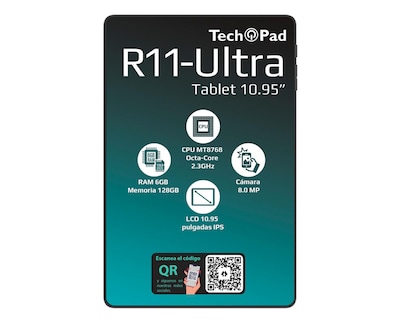 Foto 3 | Tablet Tech Pad R11 Ultra 10.95 Pulgadas 128 GB 6 GB RAM