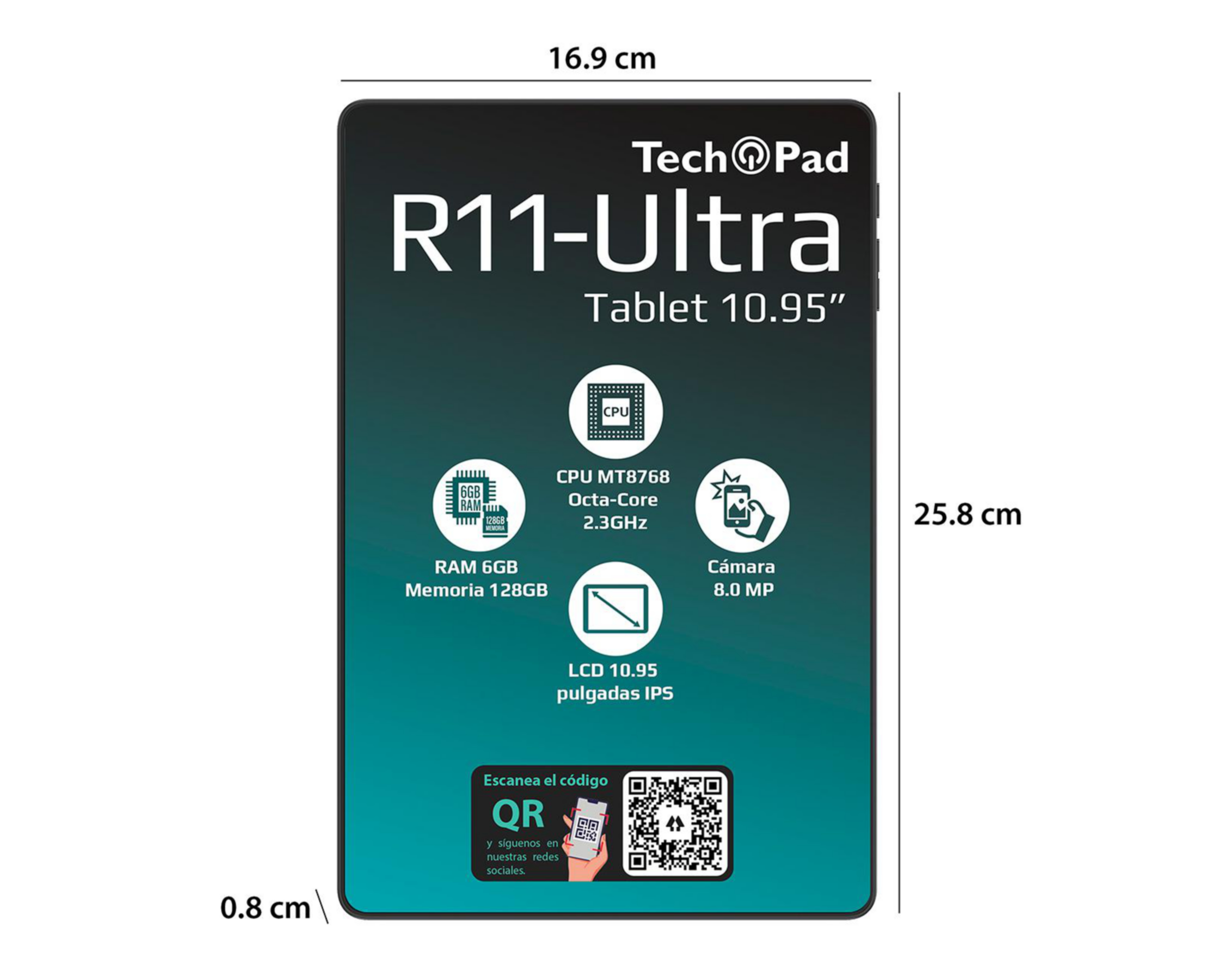 Foto 7 pulgar | Tablet Tech Pad R11 Ultra 10.95 Pulgadas 128 GB 6 GB RAM