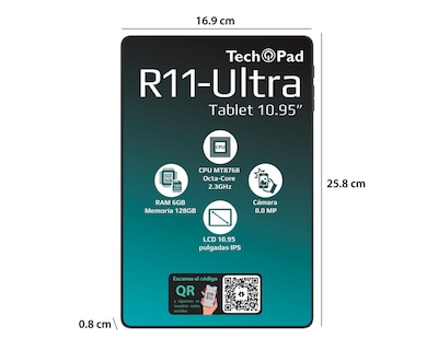 Foto 6 | Tablet Tech Pad R11 Ultra 10.95 Pulgadas 128 GB 6 GB RAM